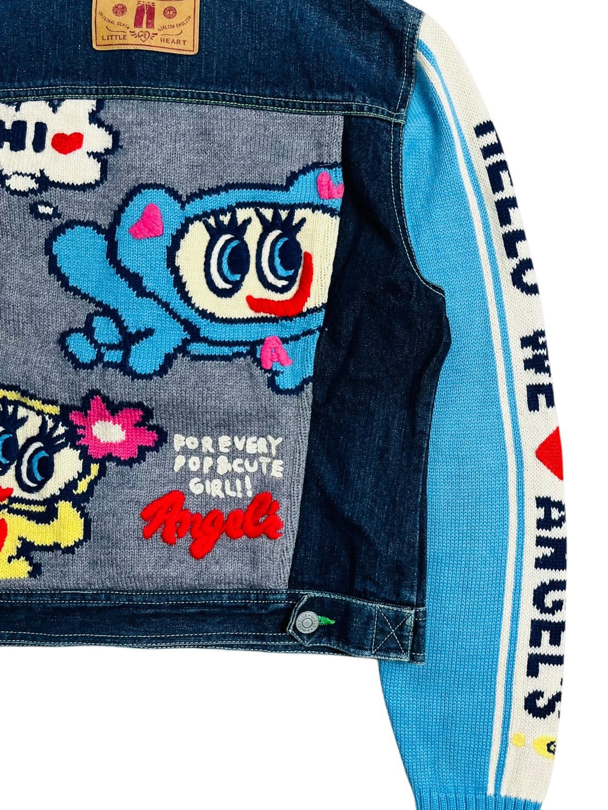 Angel Blue 2000s Angel Blue Iconic Mascots Chunky Knitted Denim Jacket Size US M / EU 48-50 / 2 - 7 Thumbnail