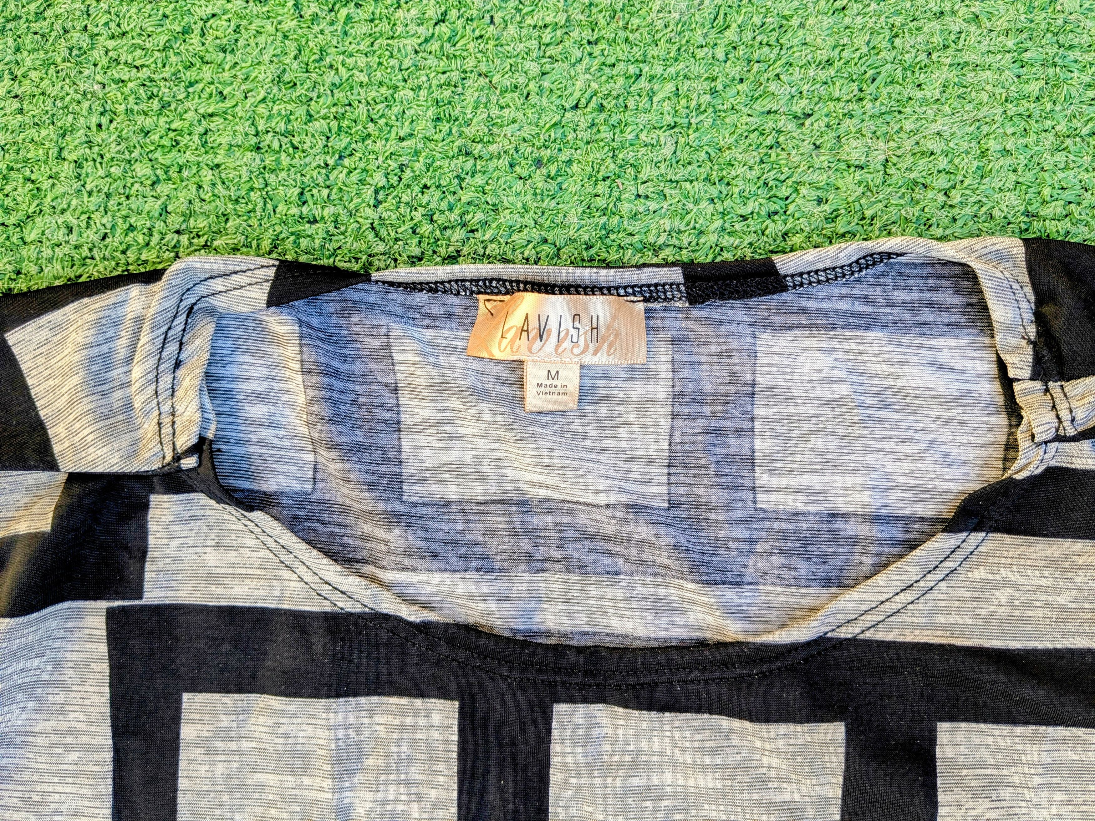 Designer Lavish Style Minimalistic Geometric Shapes Stretch Top Size US M / EU 48-50 / 2 - 6 Thumbnail