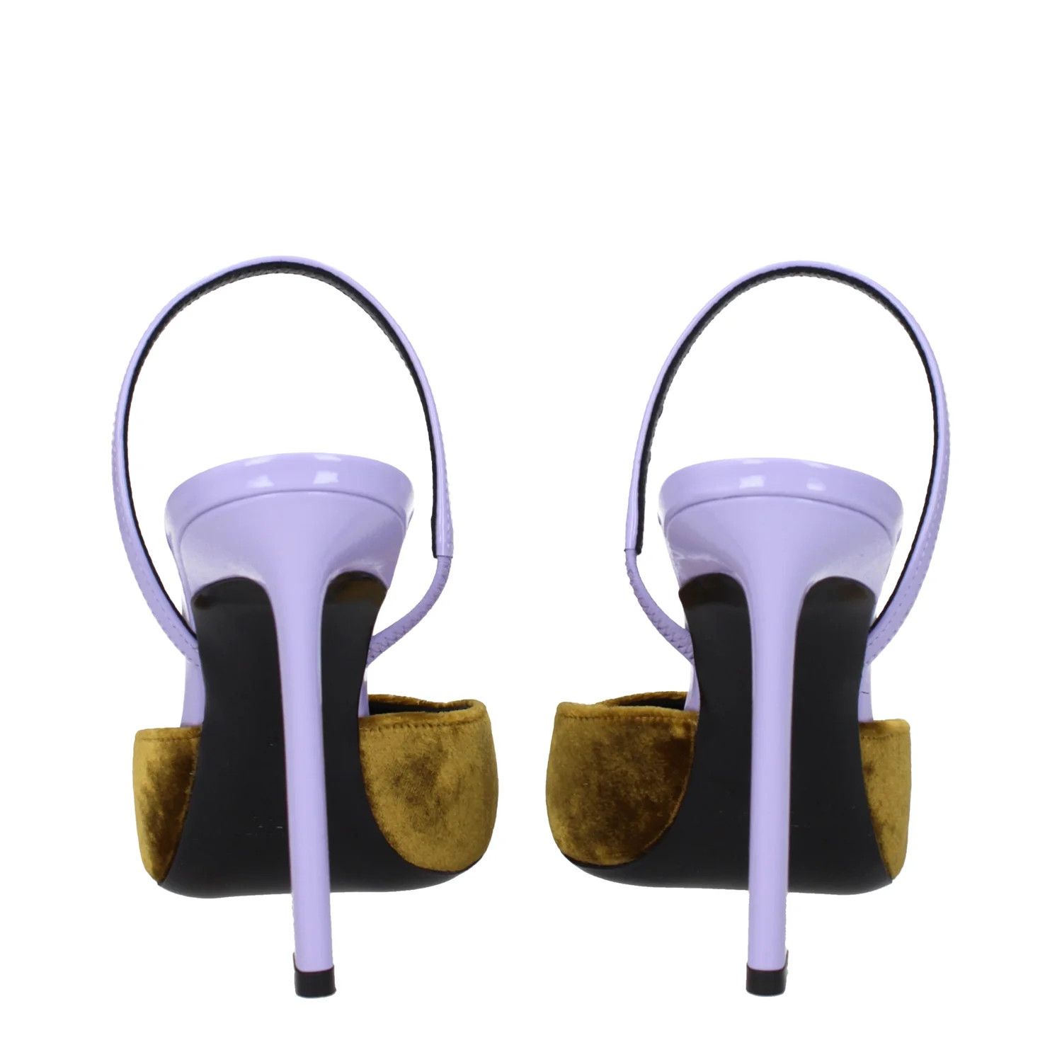 Saint Laurent Paris ob1o1e1224 Velvet Sandals in Gold/Lilac Size US 6.5 / IT 36.5 - 5 Thumbnail