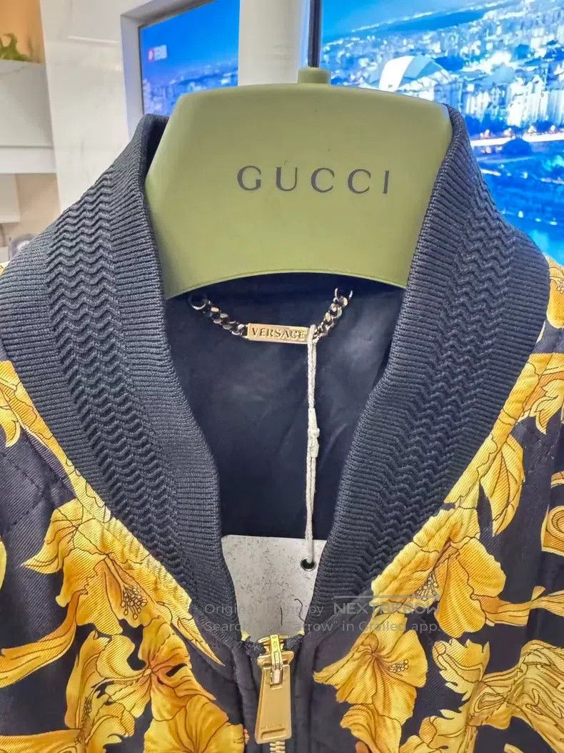 Versace Versace Black gold baroque men's cotton jacket jacket Size US M / EU 48-50 / 2 - 2 Thumbnail