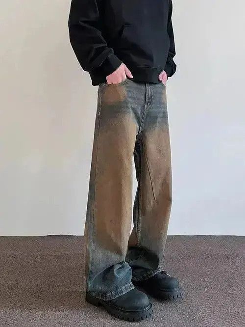 Japanese Brand Retro heavy industry yellow mud dyed bootcut jeans Size US 32 / EU 48 - 5 Thumbnail