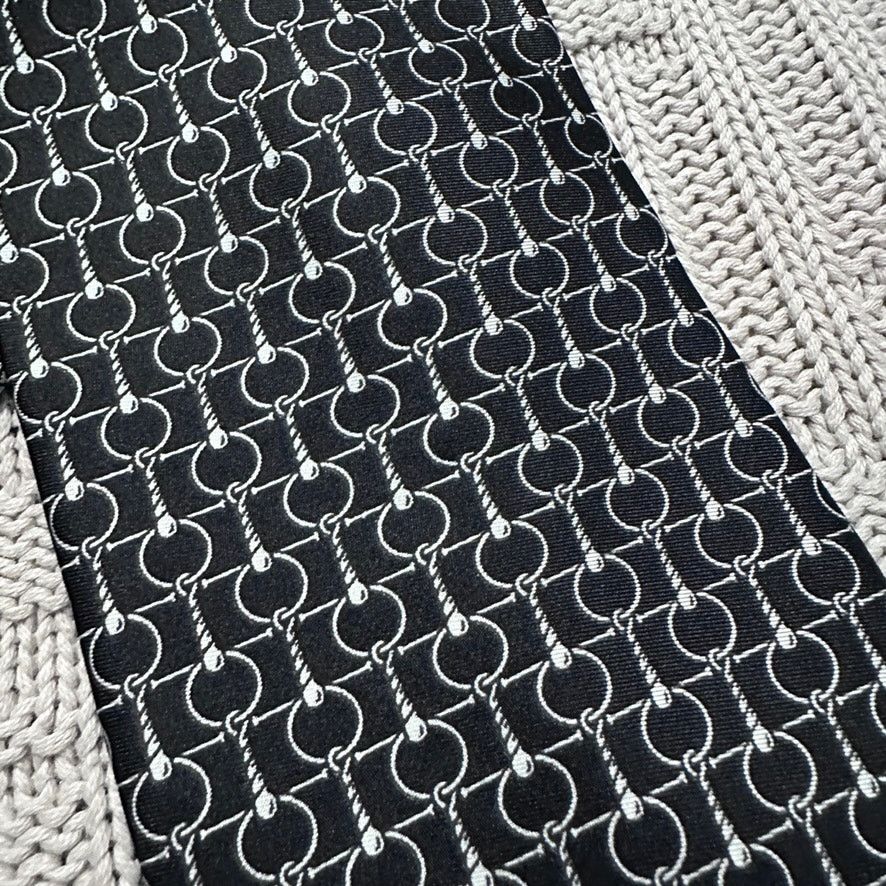 Bert Pulitzer Bert Pulitzer black equestrian bit print silk tie Size ONE SIZE - 2 Thumbnail
