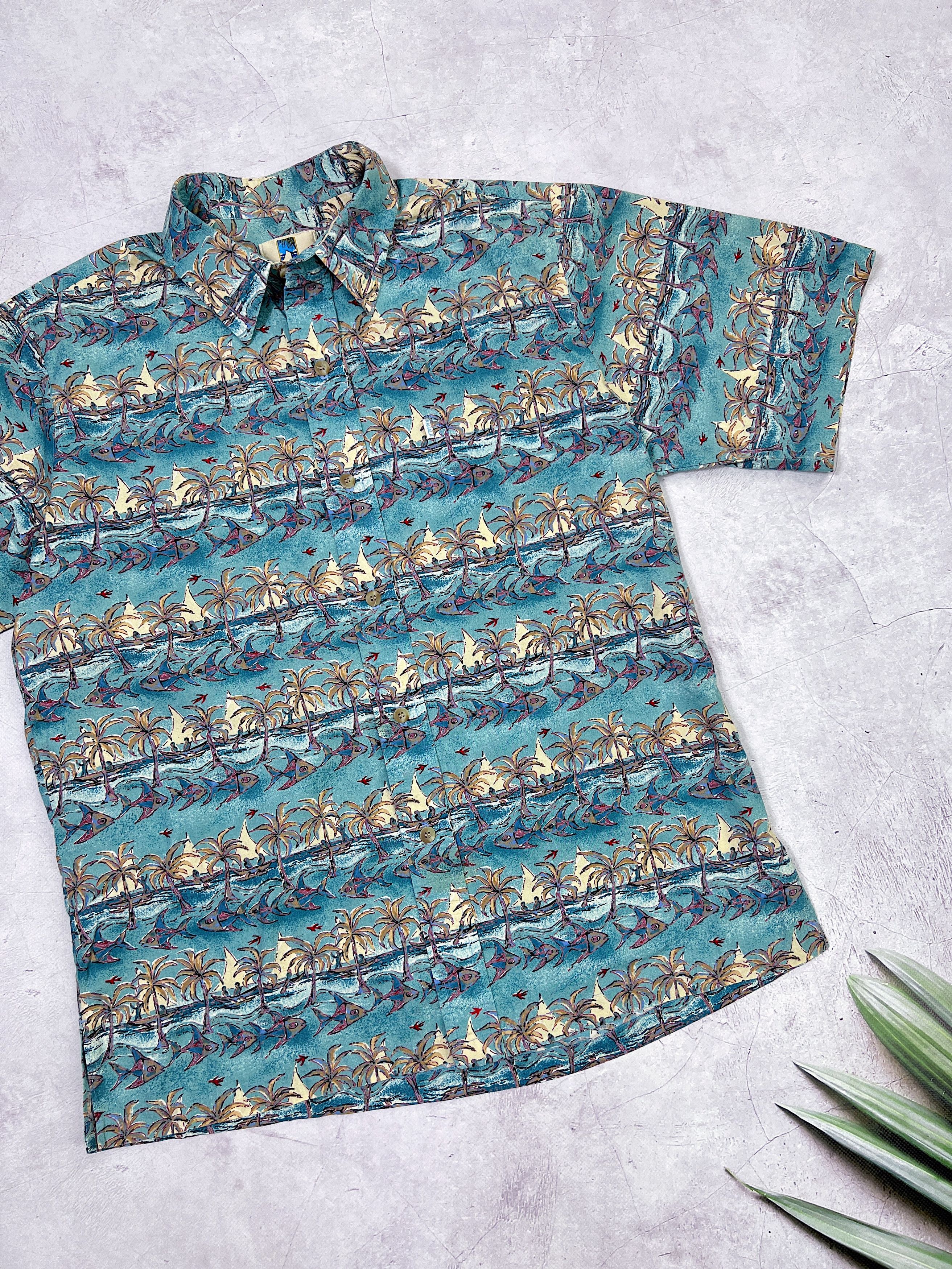 Other Vintage Kahala Hawaiian Shirt Fish & Palms Size US M / EU 48-50 / 2 - 7 Thumbnail