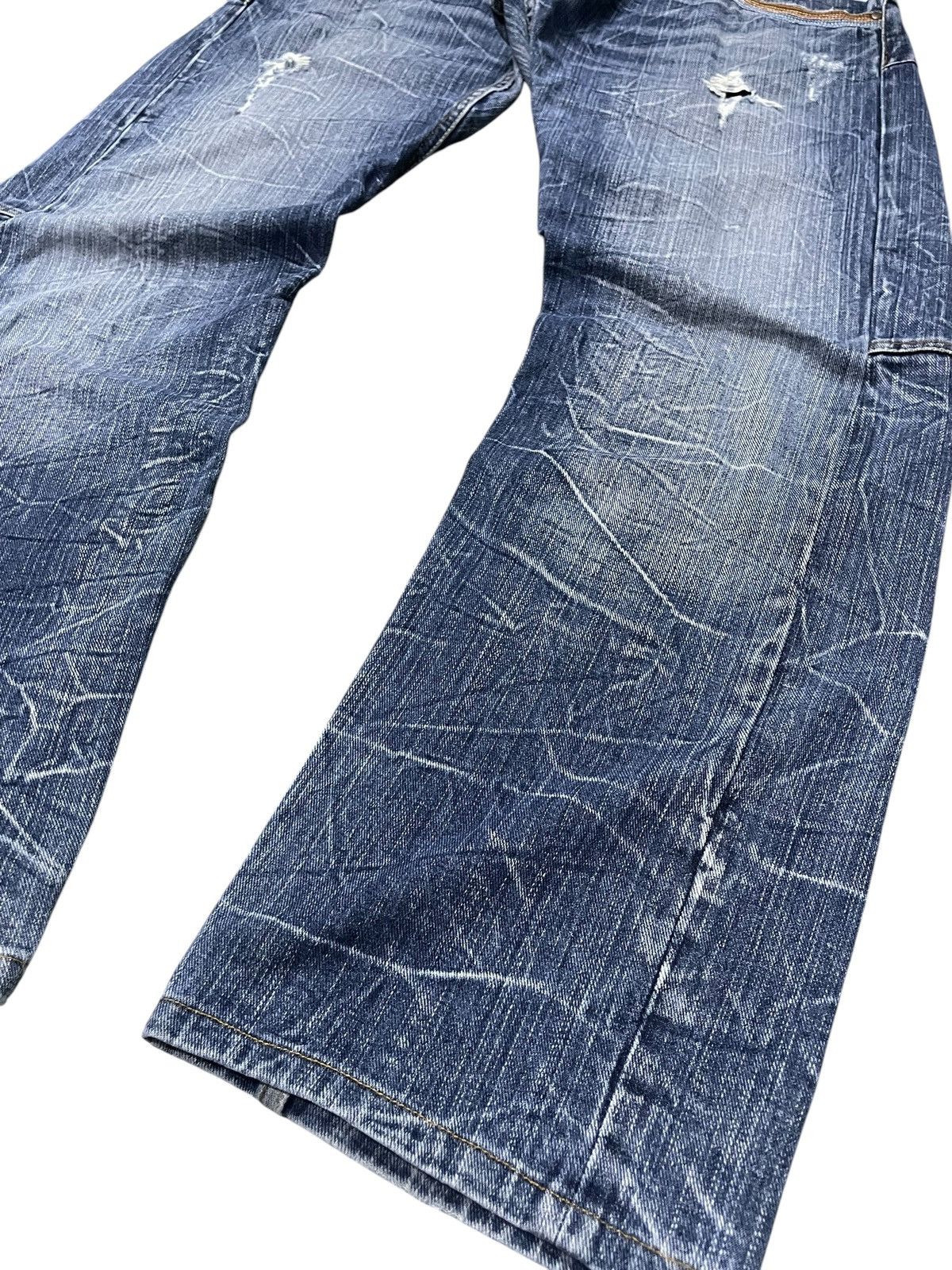 5351 POUR LES HOMMES × Japanese Brand × Tornado Mart DOMINATE Double Waist Spiral Honeycomb Wash Jeans Size US 34 / EU 50 - 6 Thumbnail