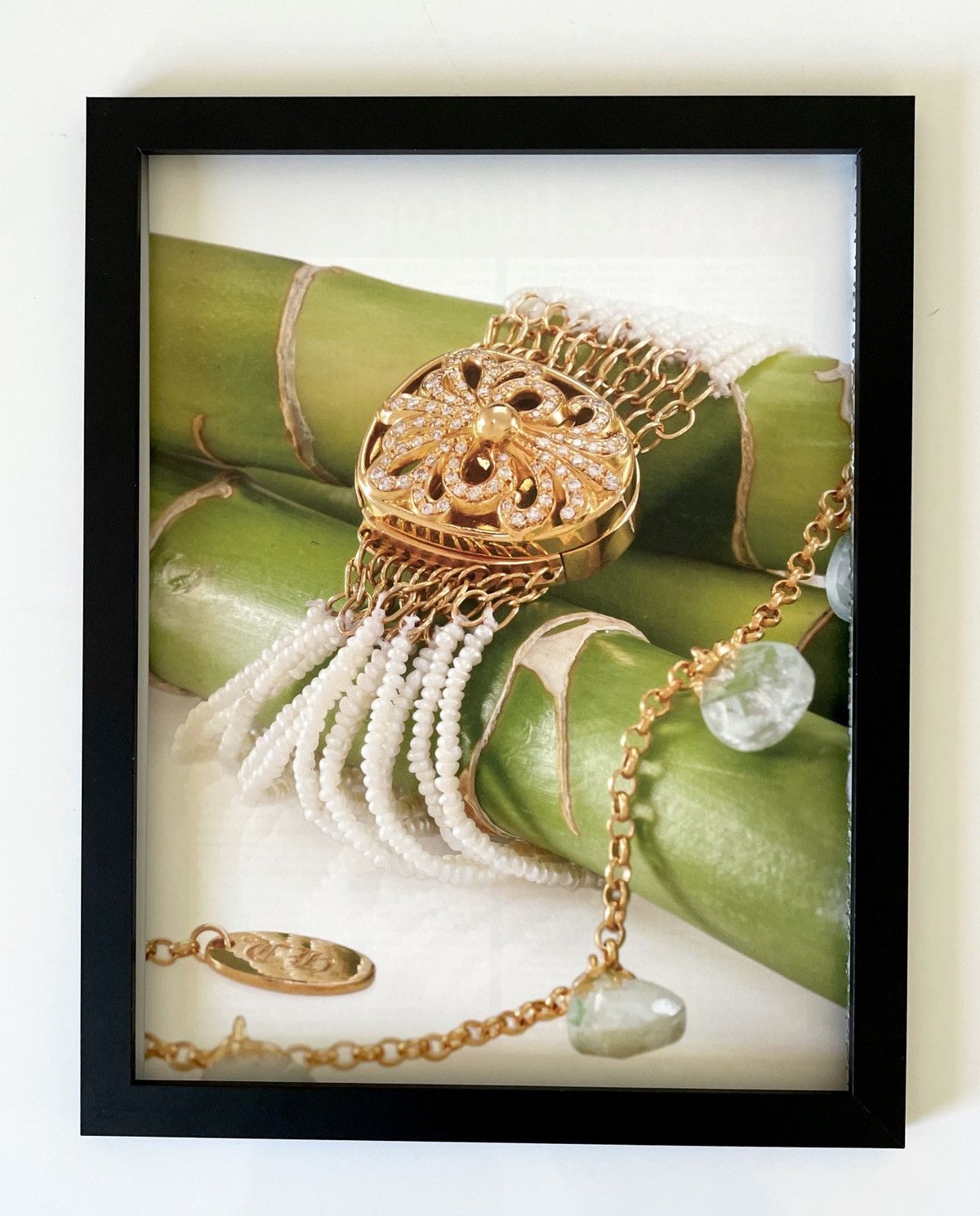 Chrome Hearts × Vintage Chrome Hearts pearl necklace photo Framed poster 9x11 Size ONE SIZE - 1 Thumbnail