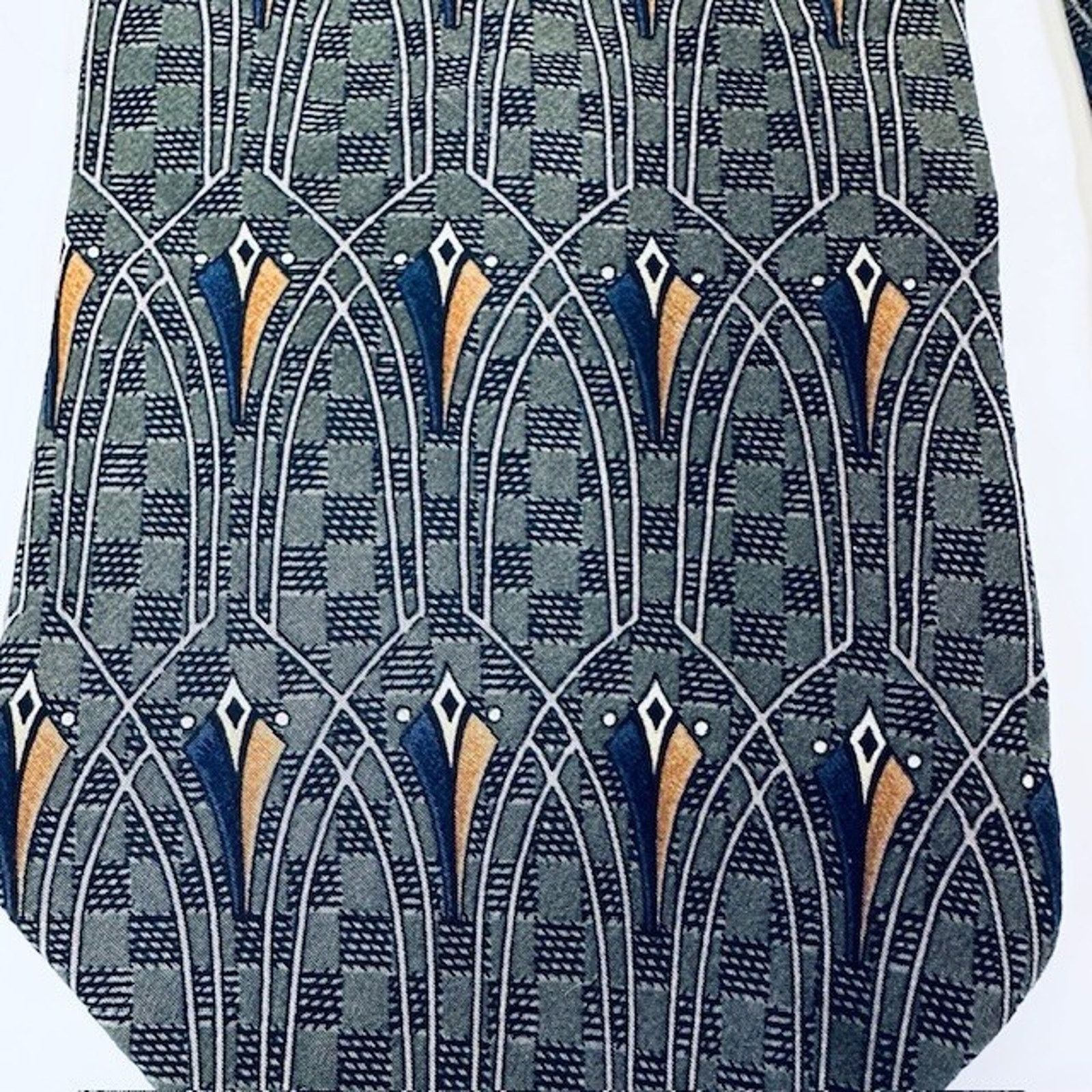 Etienne Aigner Heritage by Etjenne Aigner Tie Silk Costa Rica Green Geo Size ONE SIZE - 5 Thumbnail
