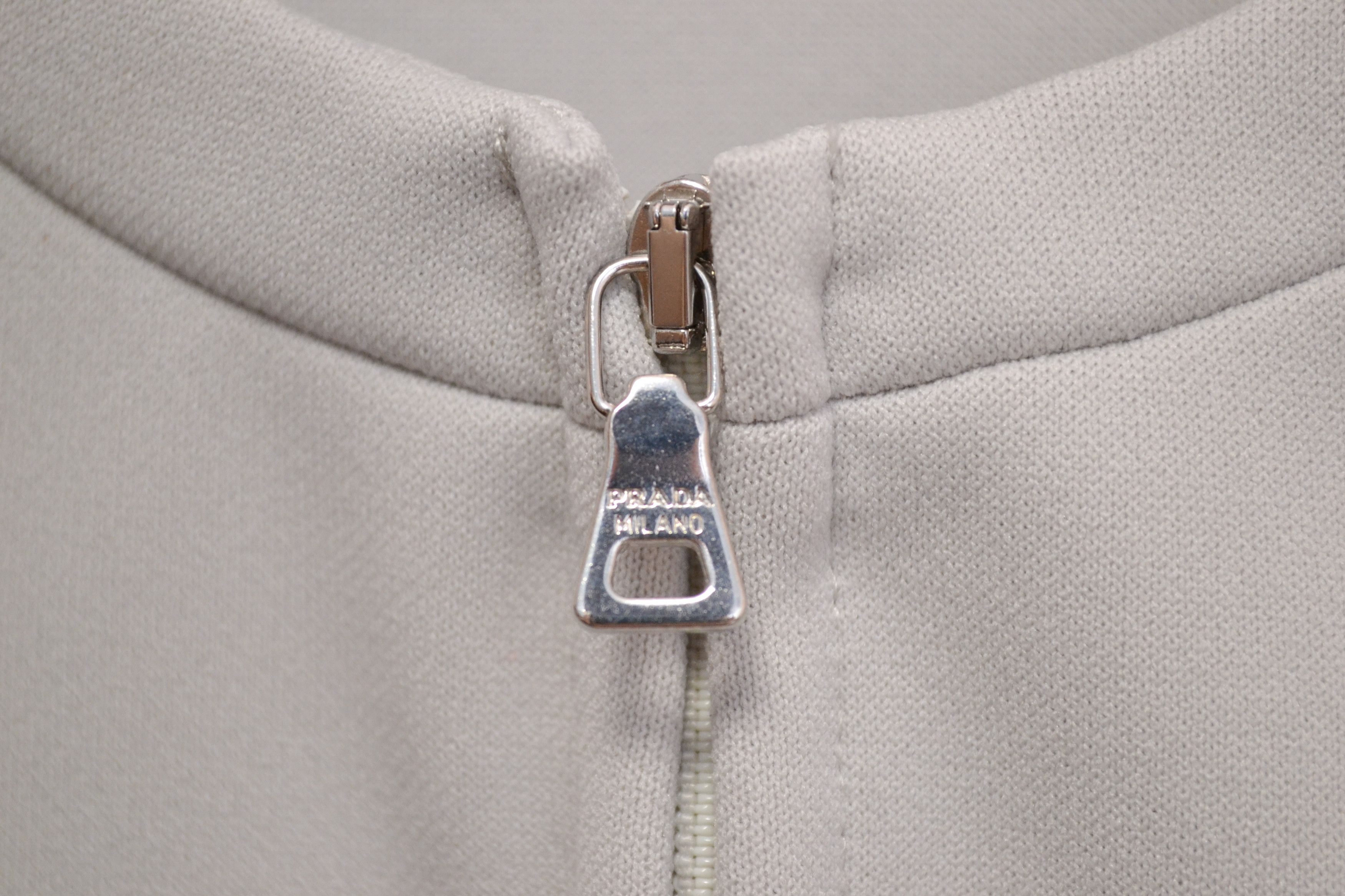 Prada PRADA Milano Designer Women’s Full Zip Gray Jacket Size L / US 10 / IT 46 - 6 Thumbnail
