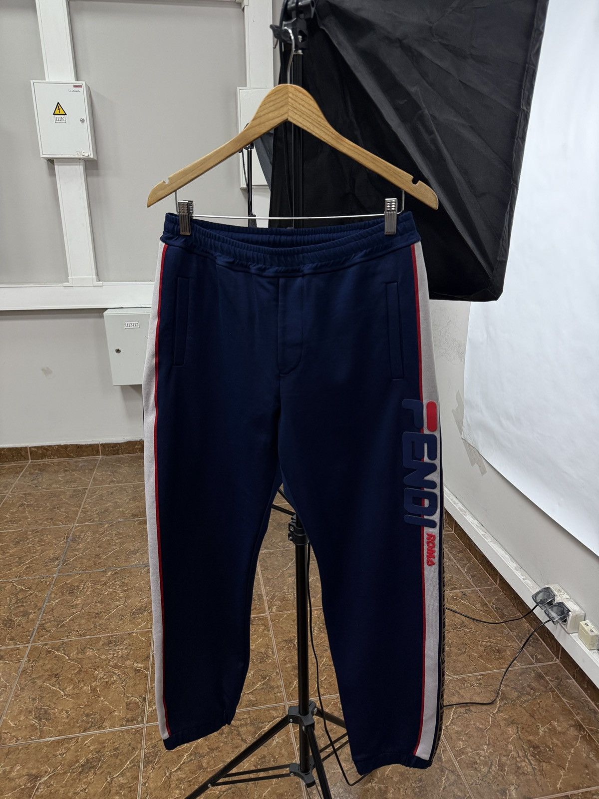 Fendi 🇮🇹 Fendi Fila FF Monogram Stripe Track Pants Made in Italy Size US 32 / EU 48 - 2 Thumbnail
