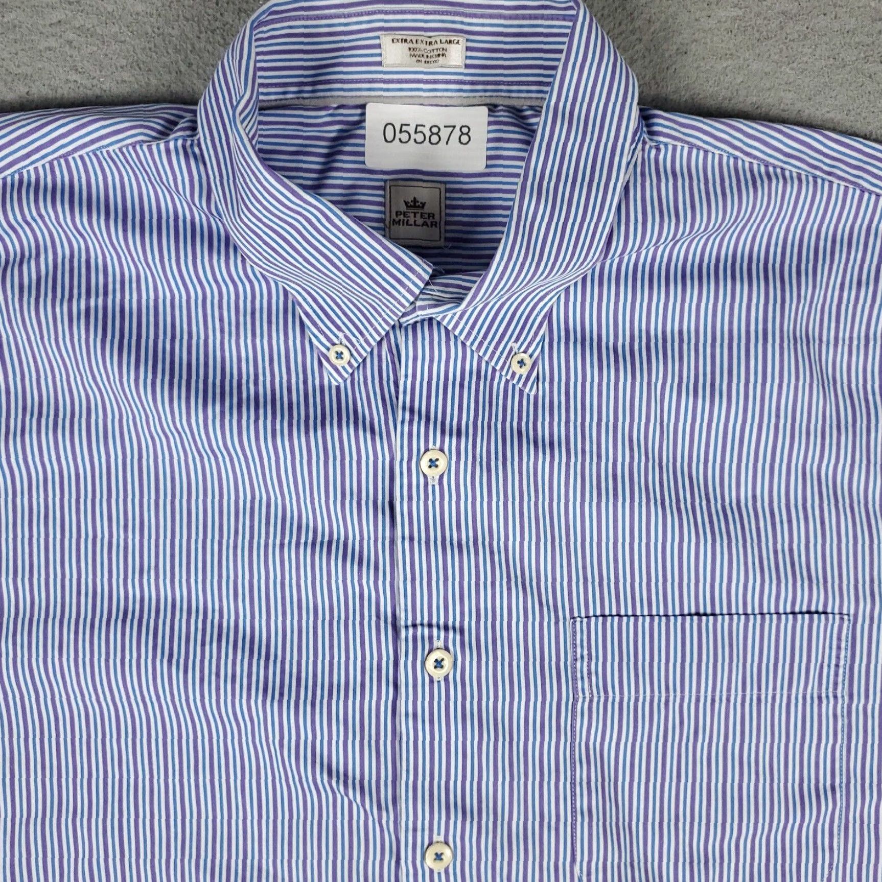 Peter Millar Peter Millar Button-Up Shirt Mens 2XL Blue Plaid Short Sleeve Regular Fit Casual Workwear Size US XXL / EU 58 / 5 - 2 Thumbnail