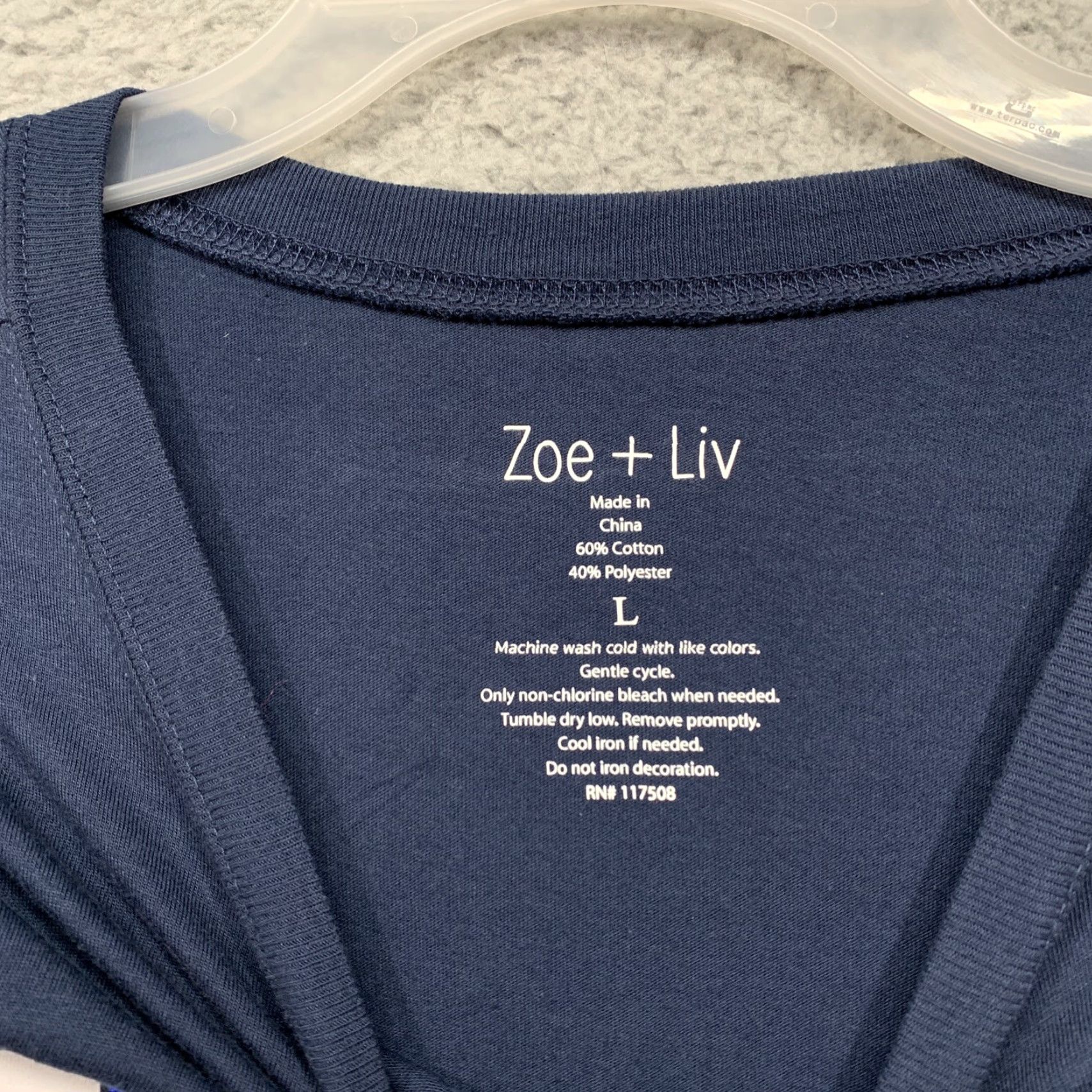 Vintage Zoe + Liv T-Shirt Long Sleeve Navy Blue White Hugs & Knishes NWT Size Large Women Casual Basic Cotton Blend Knit Size L / US 10 / IT 46 - 7 Thumbnail
