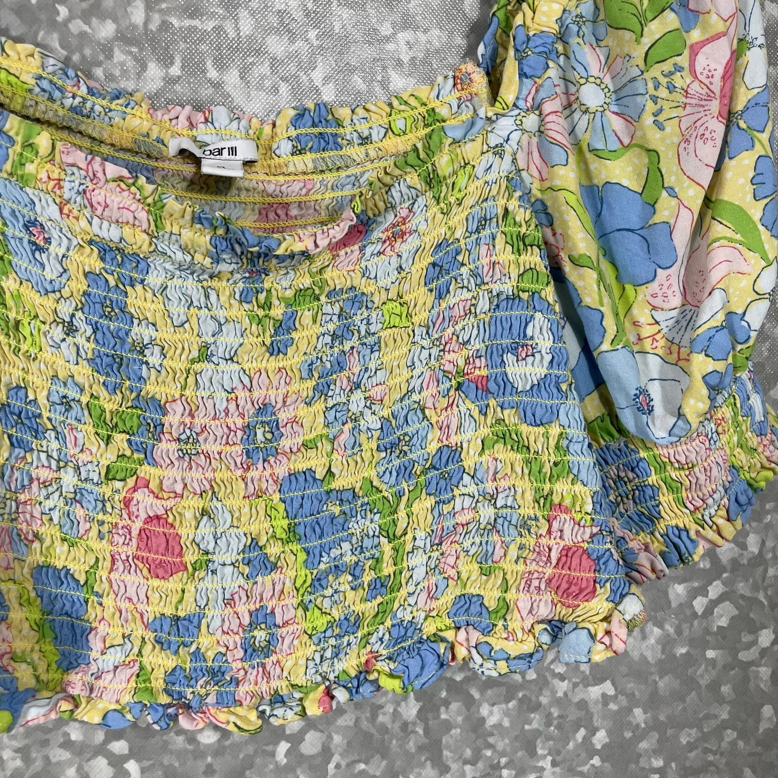 Bar III Bar III Floral Coquette Off The Shoulder Crop Top - Size XL Size XL / US 12-14 / IT 48-50 - 4 Thumbnail