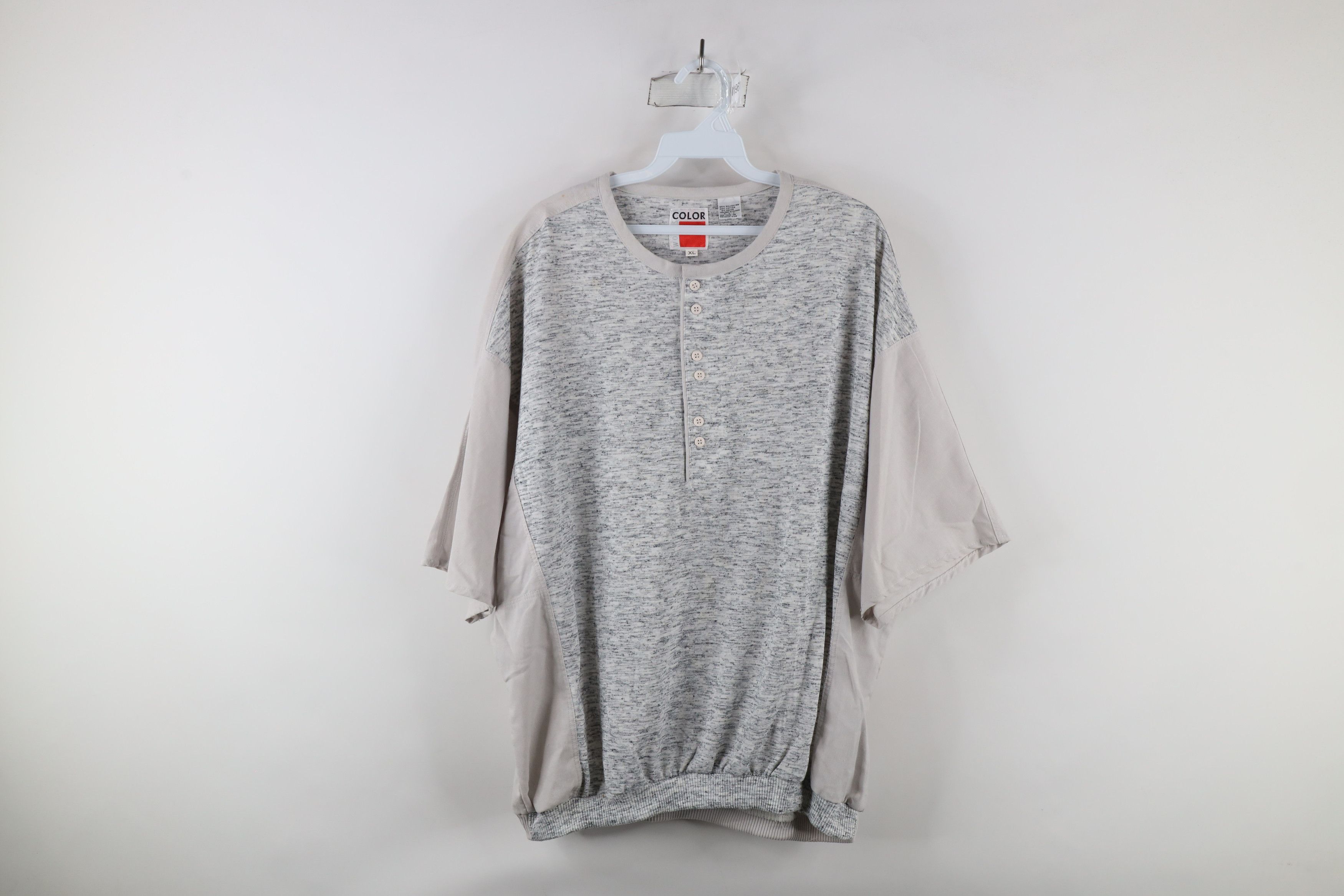 Vintage Vintage 90s Streetwear Knit Pullover Henley T-Shirt Gray Size US XL / EU 56 / 4 - 1 Thumbnail