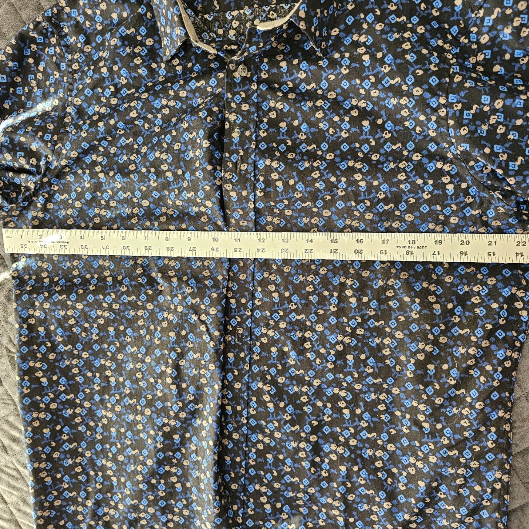 Michael Kors Michael Kors Button-Up Shirt Large Blue Midnight Long Sleeve Allover Print Floral Classic Button-Up Mens Regular Size L Color Black Size US L / EU 52-54 / 3 - 5 Thumbnail