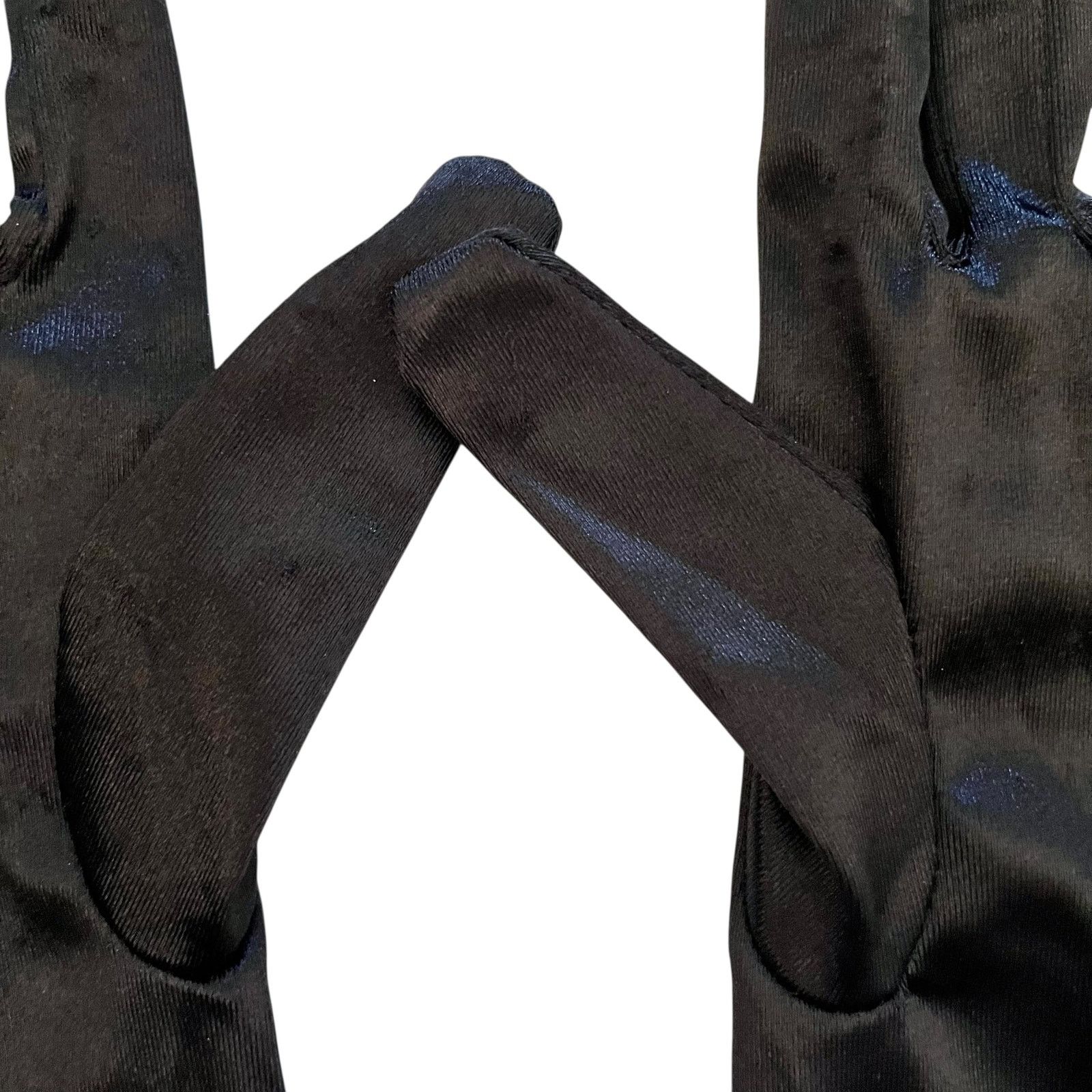 Vintage Vintage Black Satin Long Formal Elbow-Length Evening Gloves Size ONE SIZE - 6 Thumbnail