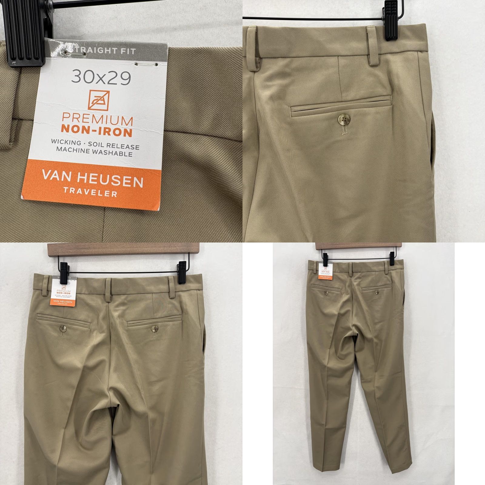 Van Heusen Van Heusen Traveler Dress Pants Mens 30x29 Beige Straight Fit Non Iron Workwear Size US 30 / EU 46 - 9 Thumbnail