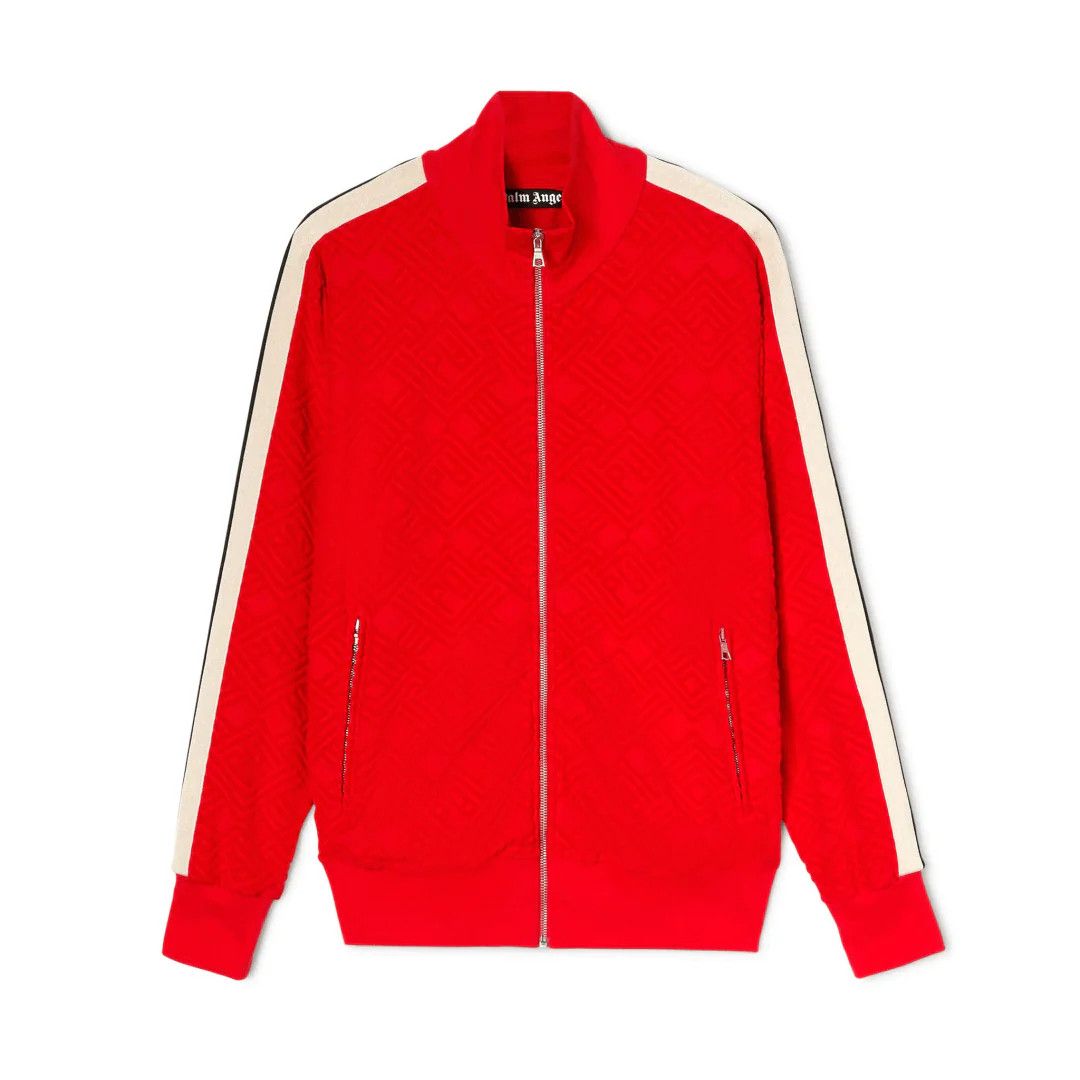 image of Palm Angels O1Mle0424 Terry Track Jacket In Red, Men's (Size Medium)
