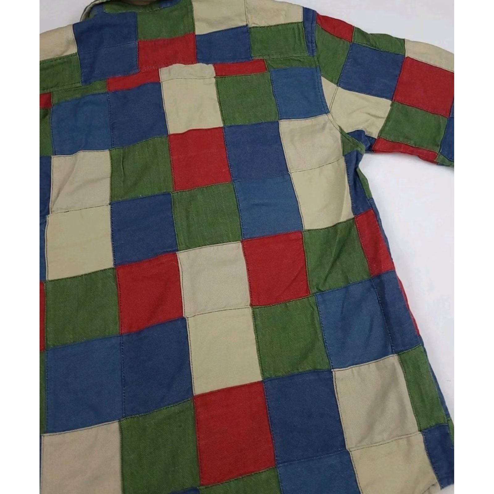 Vintage Brooks Shirt Adult S Multicolor Patchwork Cotton Button Up 90s Womens, Women's — image 4 of 4