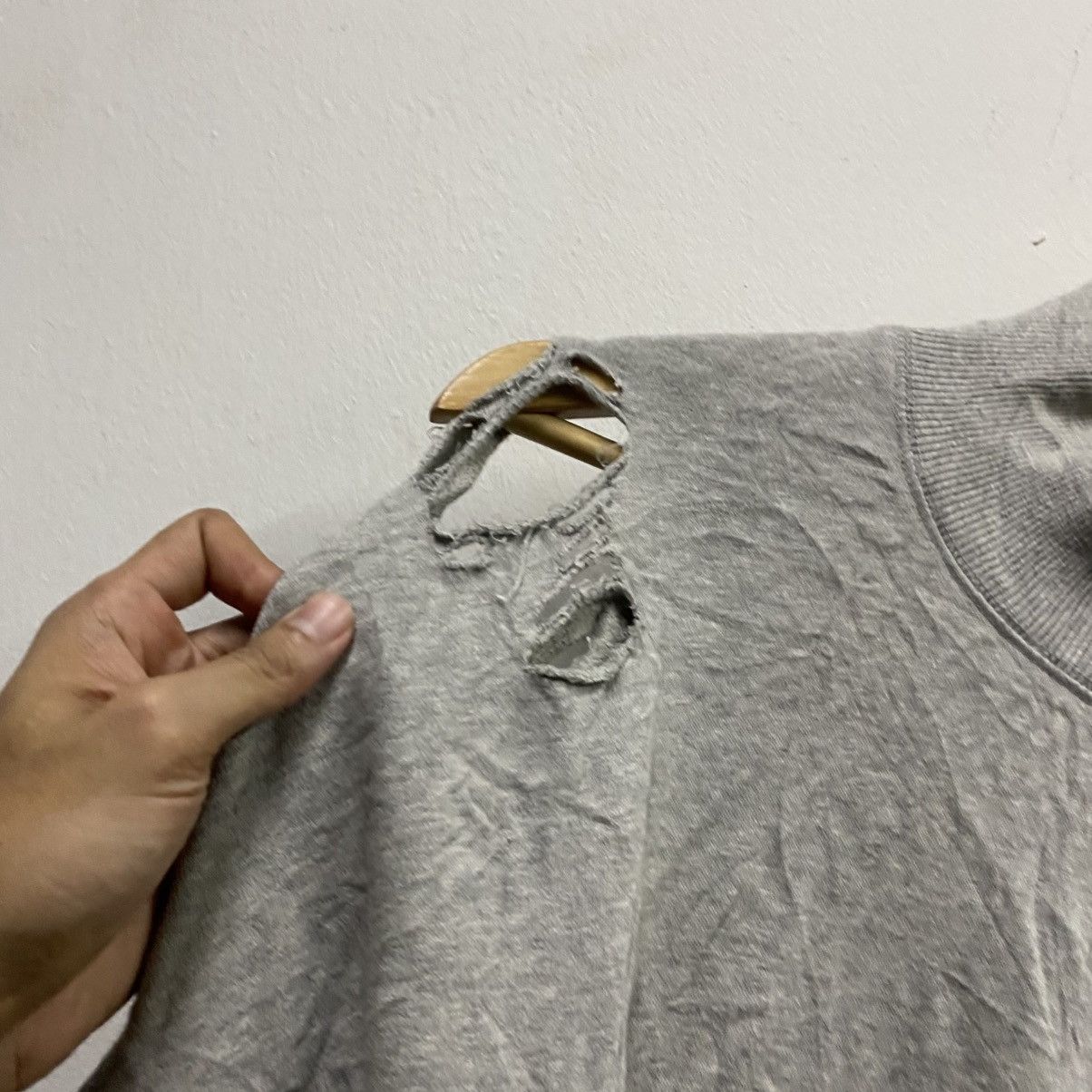 Diesel DIESEL Grey Distressed High-Neck Sweatshirt (Size XS) Size US XS / EU 42 / 0 - 8 Thumbnail