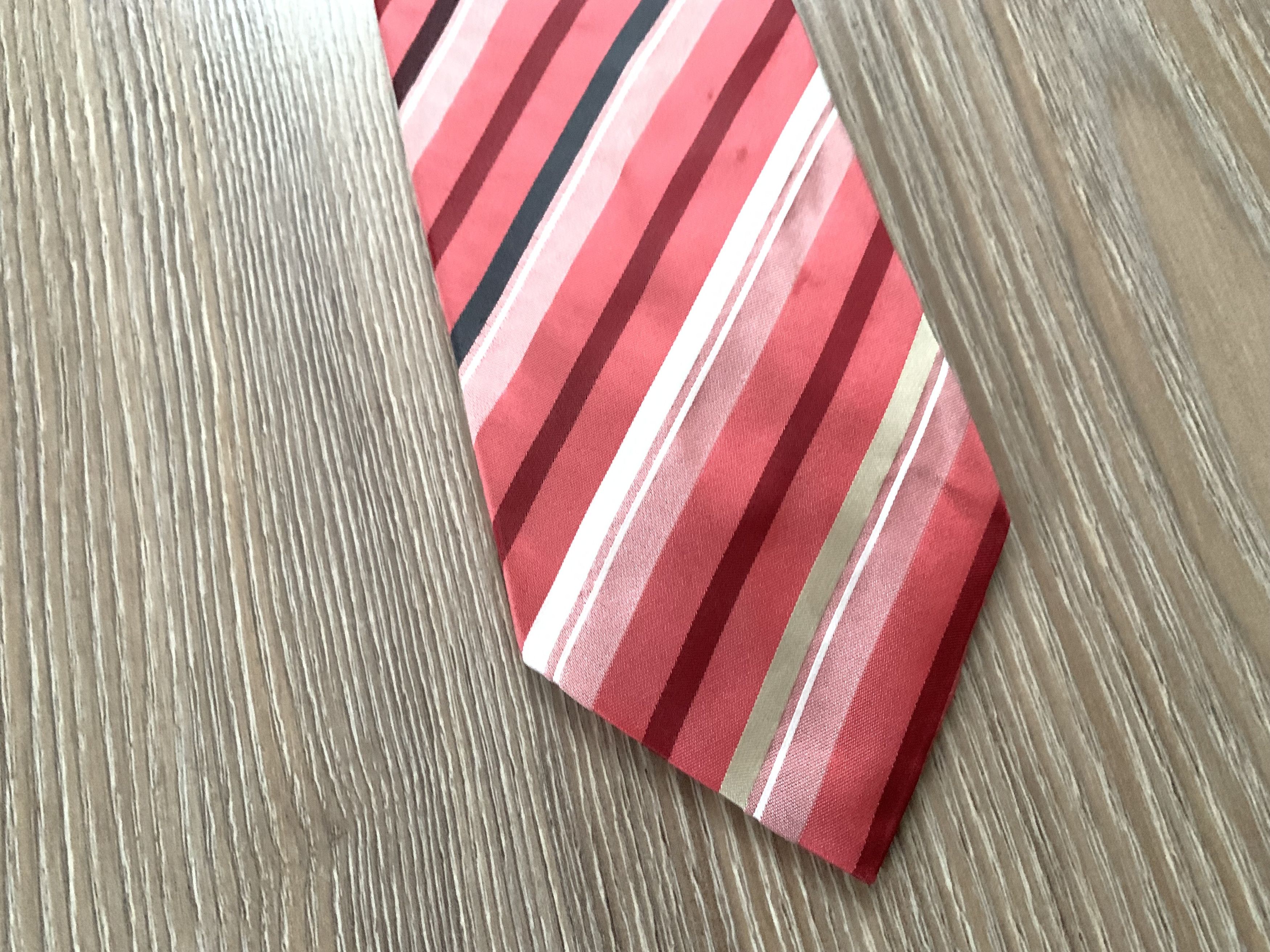 Hugo Boss Hugo Boss Pink Striped Silk Tie Size ONE SIZE - 3 Thumbnail