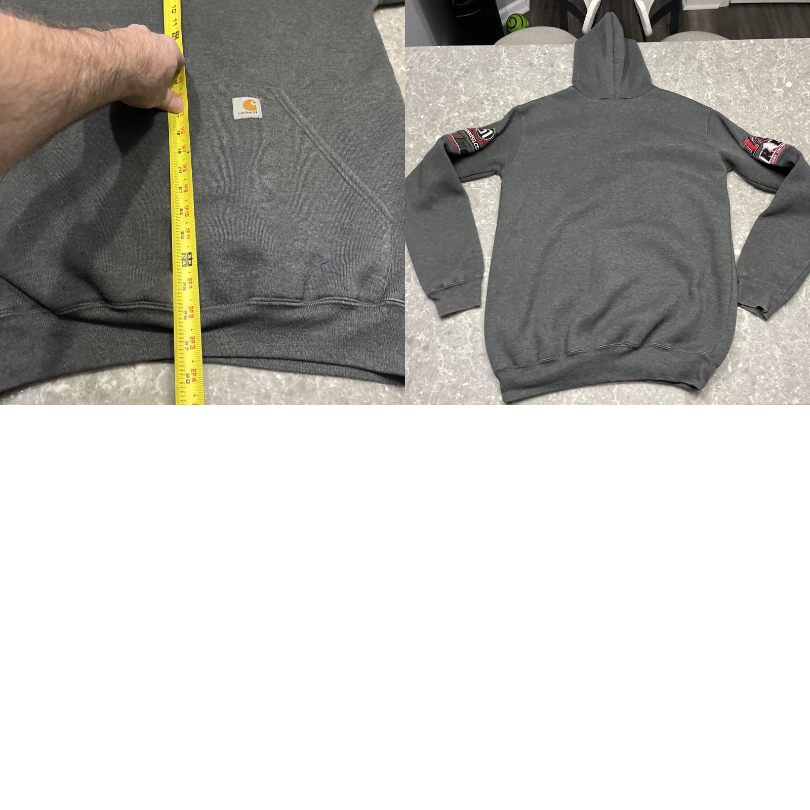 Carhartt VINTAGE Carhartt Hoodie Mens S Pullover Hooded Sweatshirt Gray Hughes Motorsports 14 Size US S / EU 44-46 / 1 - 8 Thumbnail