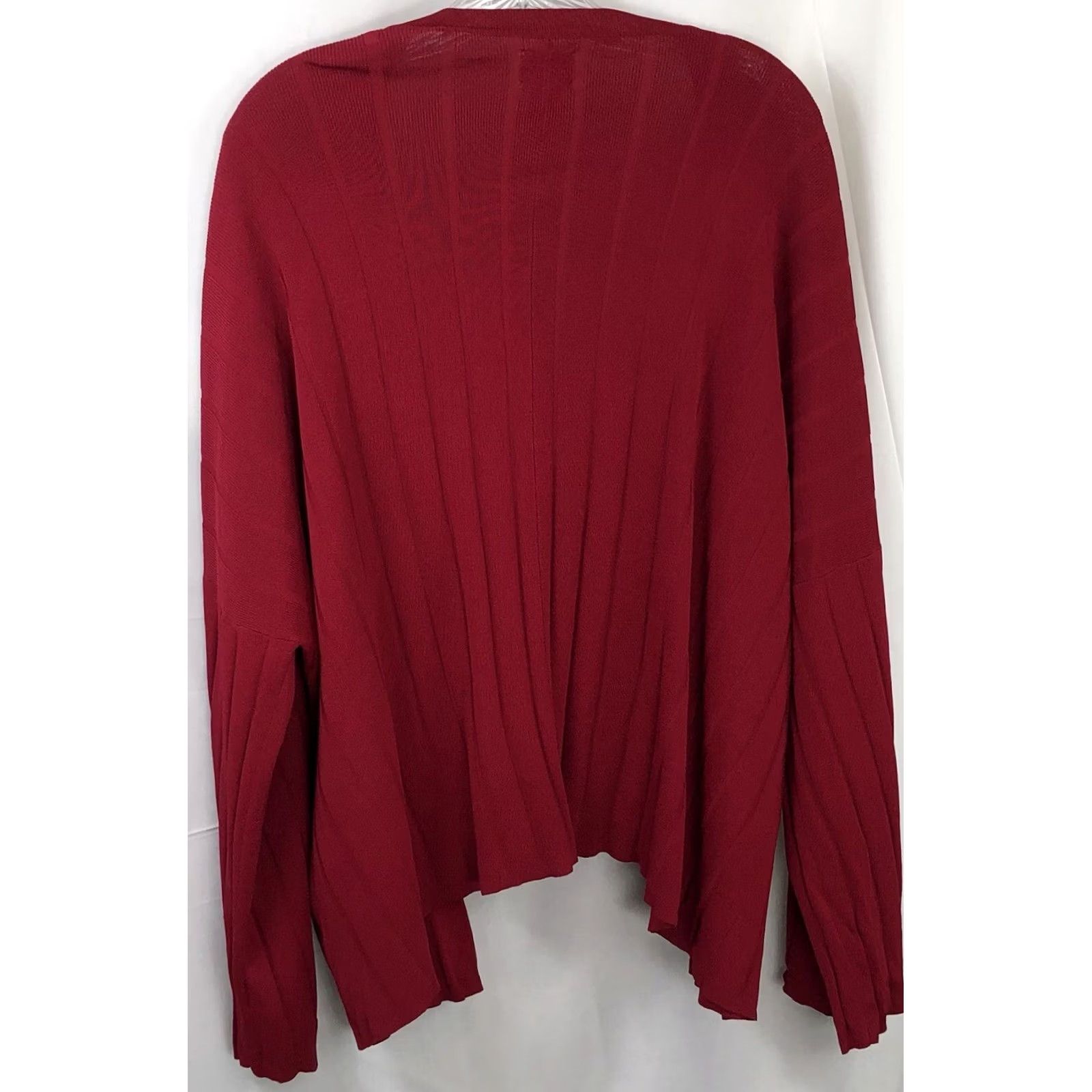 Vintage Chico'S Red Knit Cardigan Sweater - M/L - 3/4 Sleeve - Casual Workwear Size L / US 10 / IT 46 - 2 Thumbnail