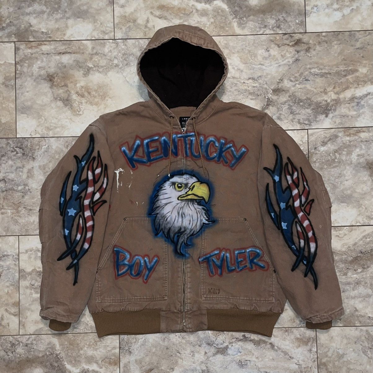 1 of 1 Kentucky Boy Tyler Airbrushed Work Jacket Sample XL