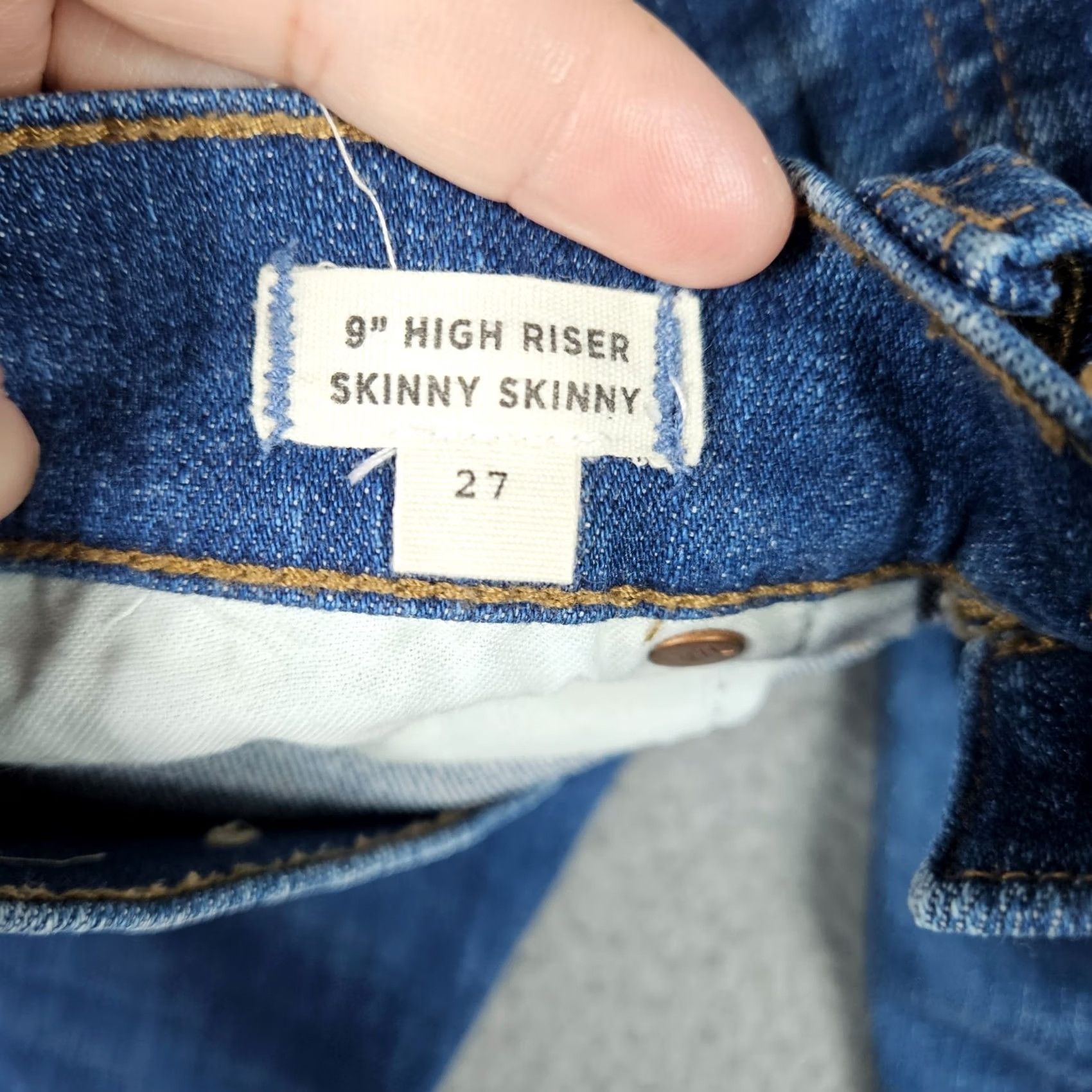 Madewell Madewell Jeans Skinny 9" High Riser Blue 27 Women Regular Size XS? Size 27" / US 4 / IT 40 - 6 Thumbnail