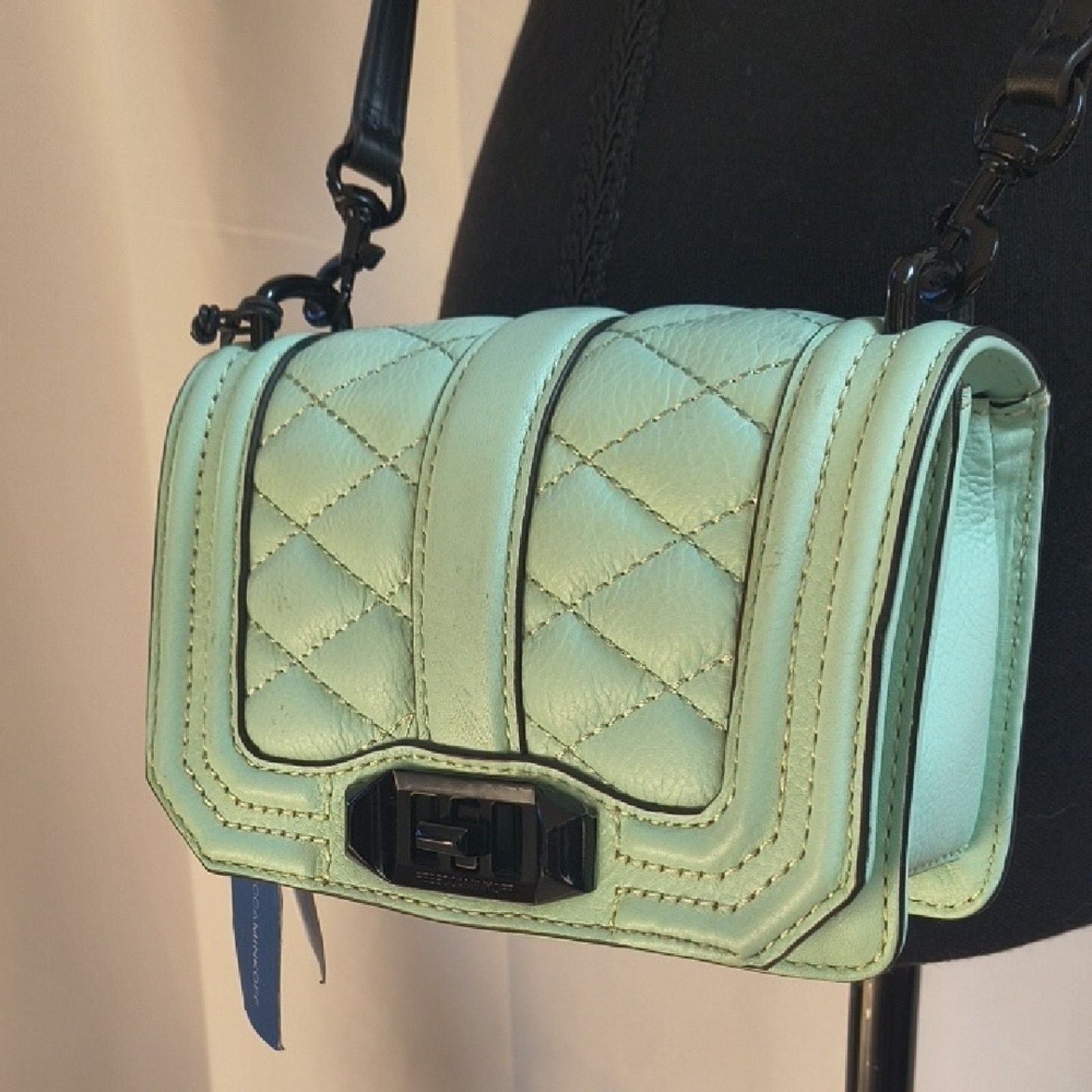 Rebecca Minkoff New - Rebecca Minkoff Mint Green Quilted Leather Crossbody Size ONE SIZE - 5 Thumbnail