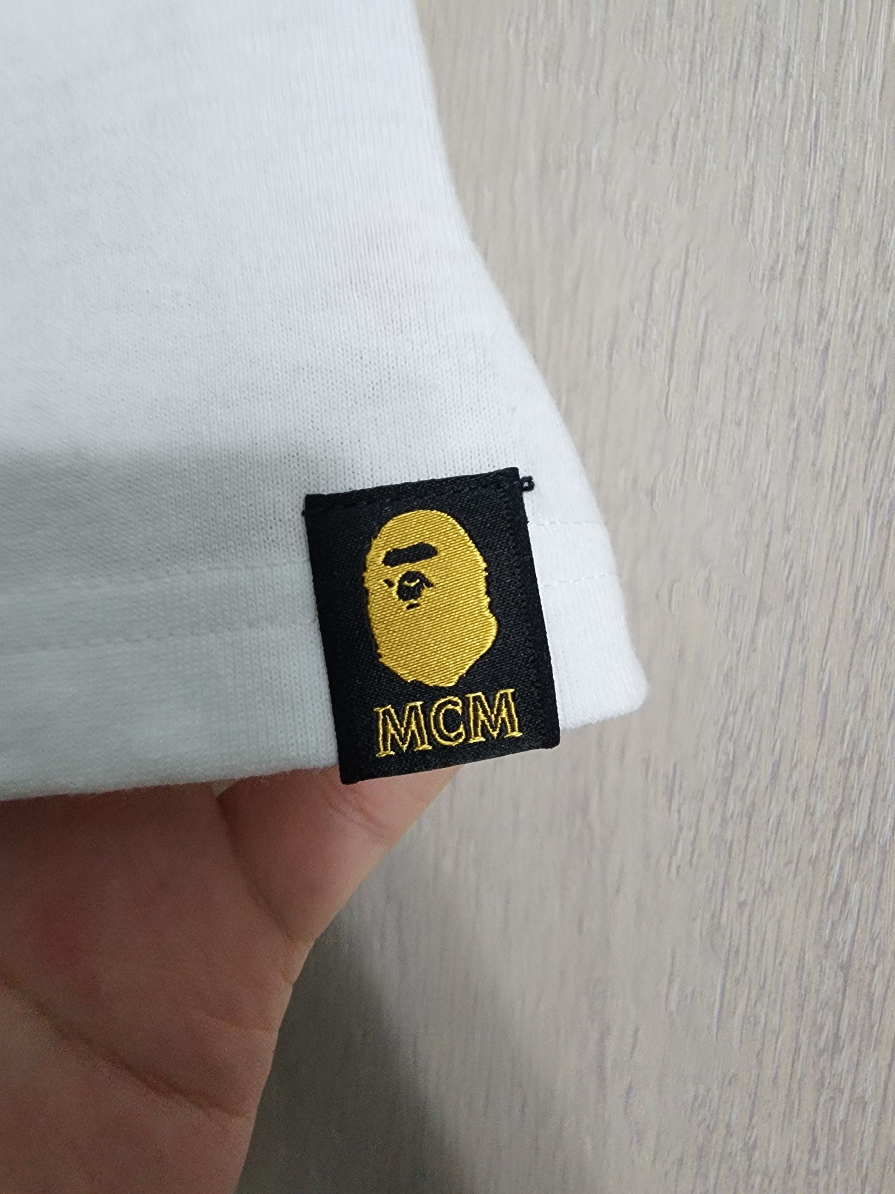 Bape × MCM BAPE x MCM Rhinestone College T-Shirt Size US L / EU 52-54 / 3 - 4 Thumbnail