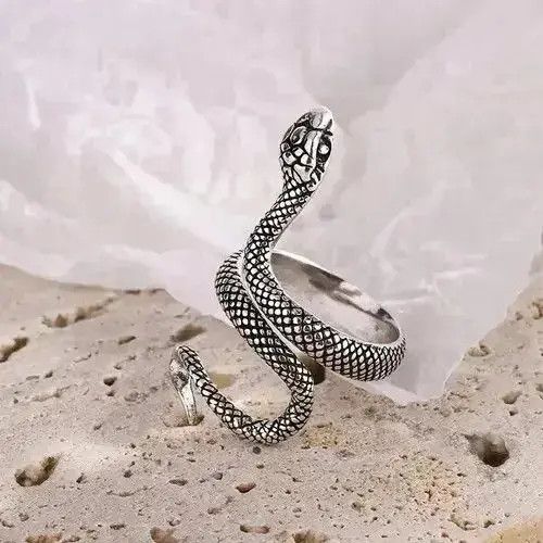 Jewelry Sterling Silver Snake Rings Size ONE SIZE - 3 Thumbnail