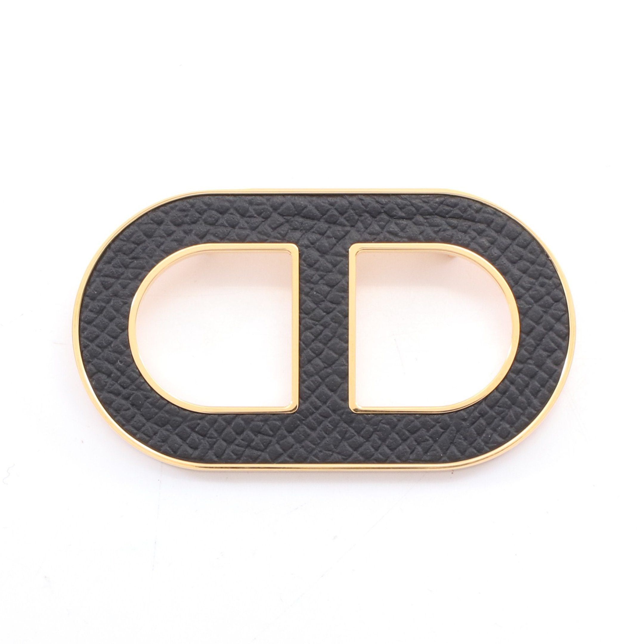 Hermes Hermes Chaîne Brooch Gp Veau Epsom Black Size ONE SIZE - 1 Thumbnail