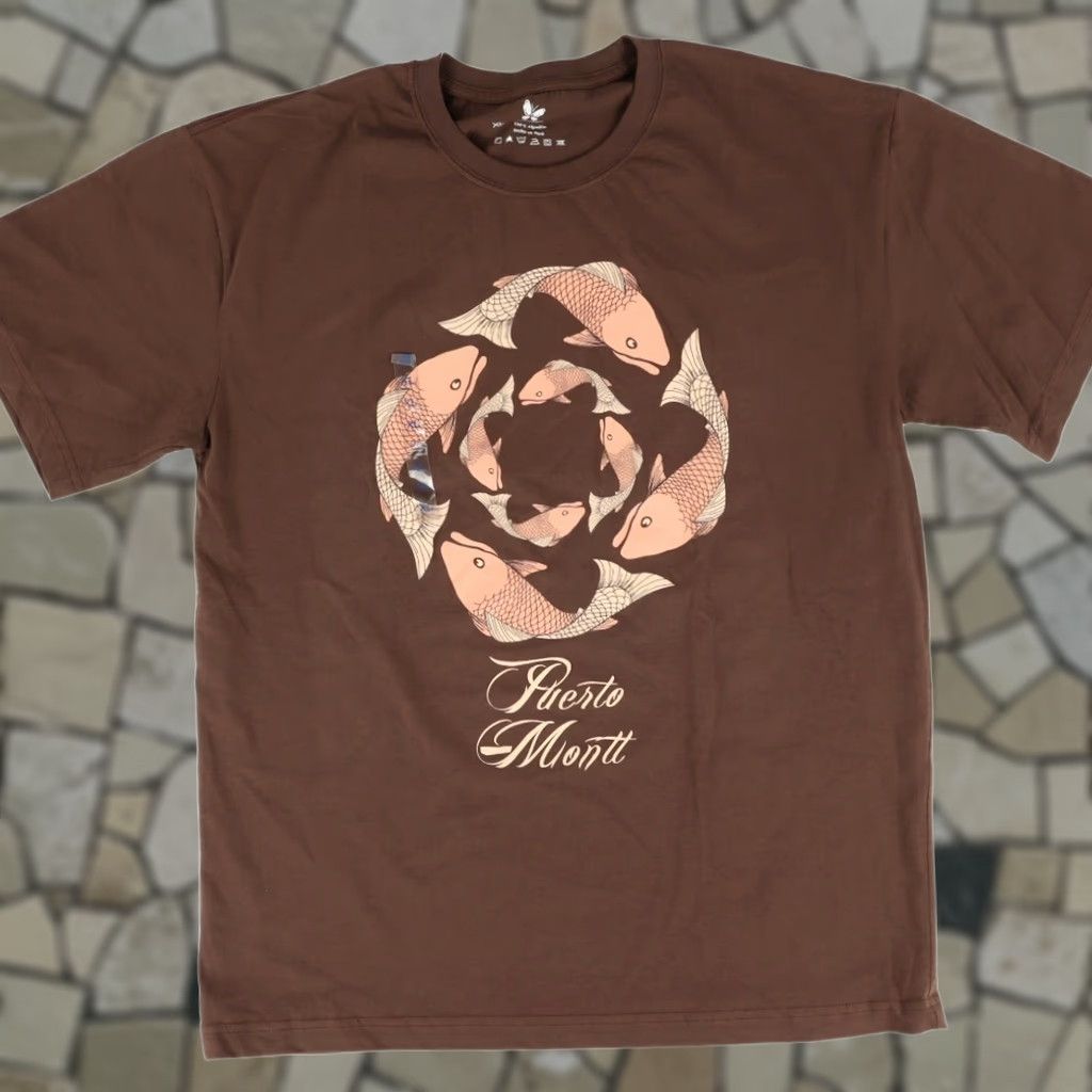 Vintage Morpho Koi Carp Made in Peru Solid T-Shirt Brown Men's XL Size US XL / EU 56 / 4 - 1 Thumbnail