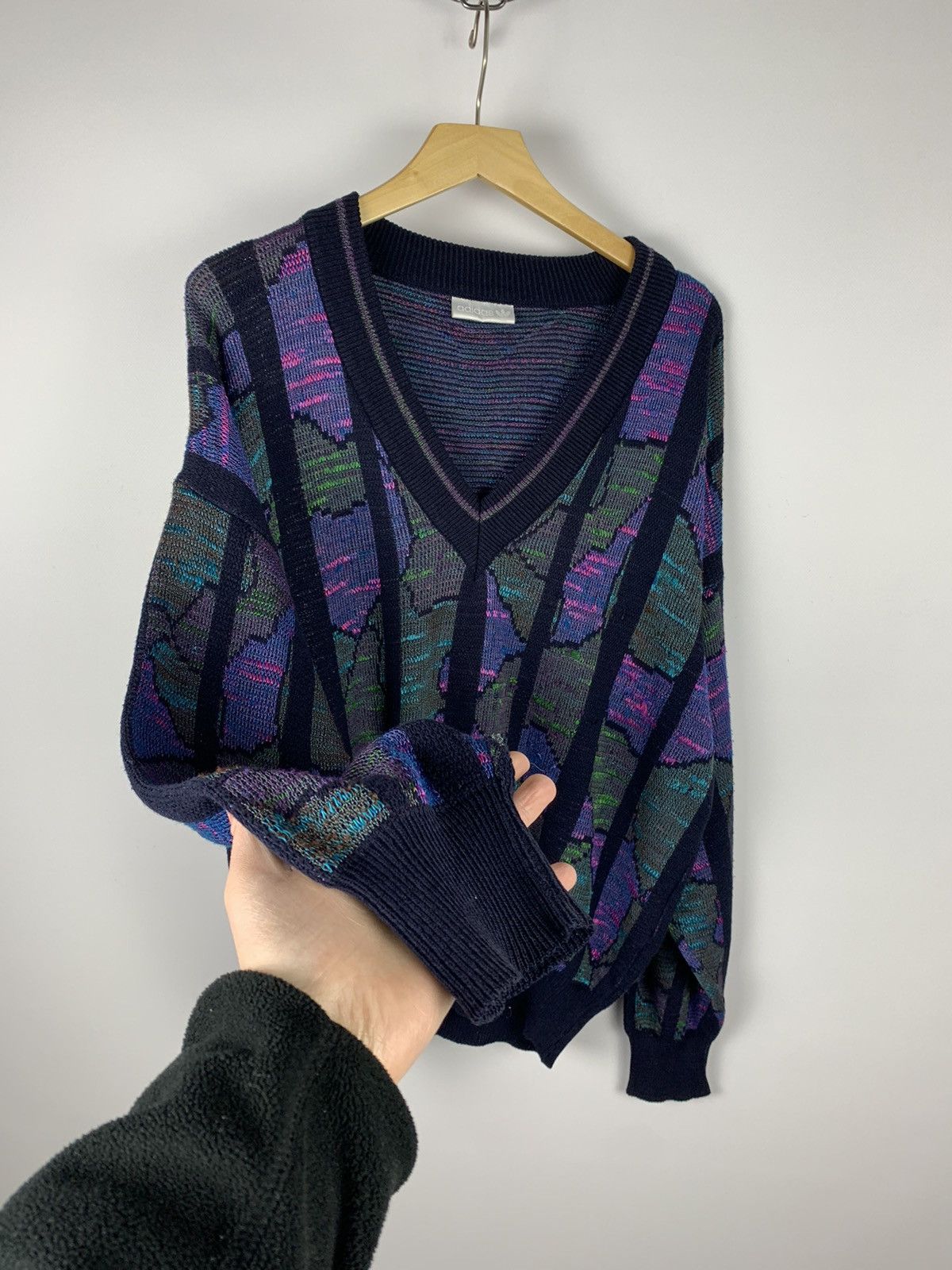 Adidas Adidas Vintage Knitted Sweater V-Neck 90’s Coogi Style Size US S / EU 44-46 / 1 - 4 Thumbnail