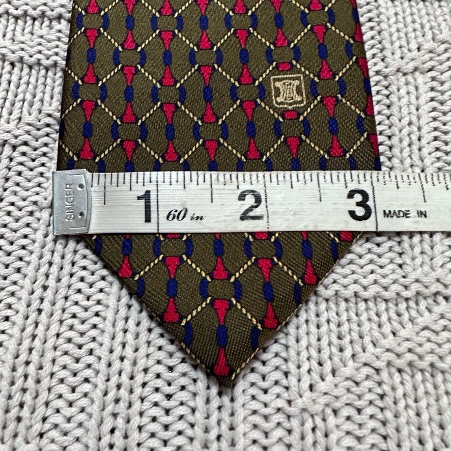 Celine Celine brown equestrian bit motif silk tie Size ONE SIZE - 6 Thumbnail