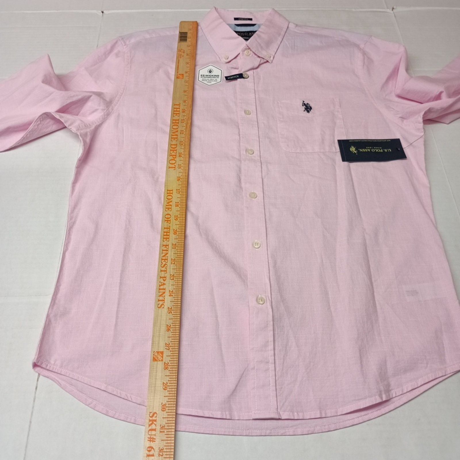 U.S. Polo Assn. U.S. Polo Assn. Button Woven Shirt Men's L Pink Checkered Size US L / EU 52-54 / 3 - 7 Thumbnail