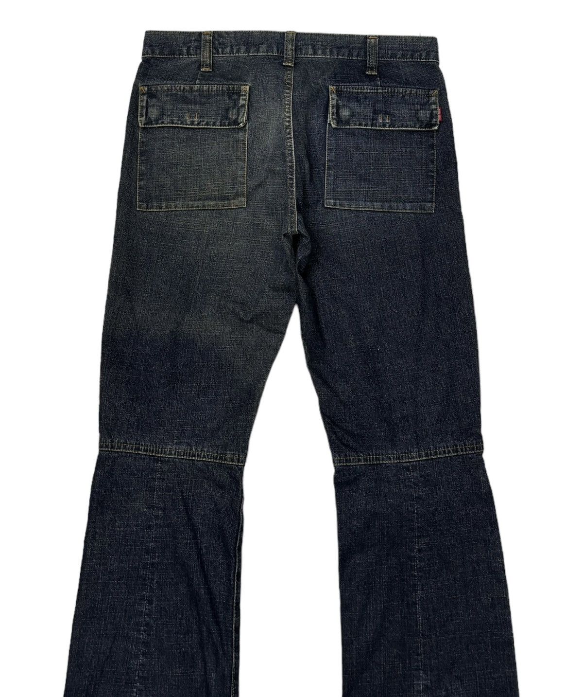 If Six Was Nine VINTAGE BARTACK PATCHWORK FLARE DENIM JEANS Size US 31 - 6 Thumbnail