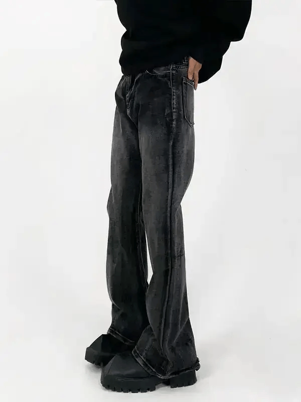 Japanese Brand × Jean Vintage street wash casual micro flare jeans y2k Size US 32 / EU 48 - 1 Thumbnail