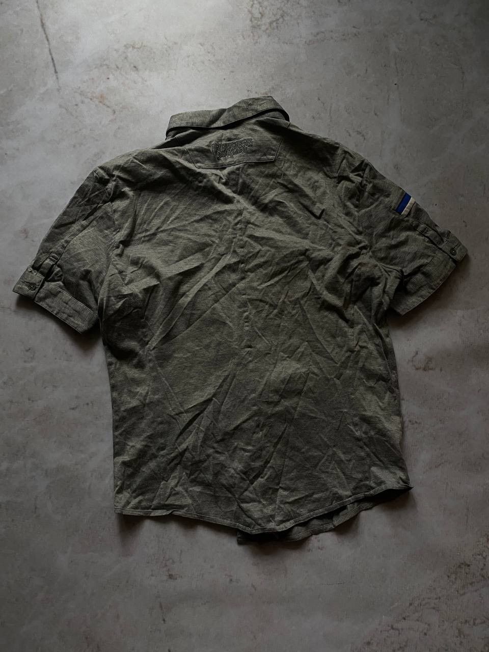 Dirk Bikkembergs × Vintage Vintage Dirk Bikkembergs Cropped Short Sleeve Shirt Buttons Size US L / EU 52-54 / 3 - 4 Thumbnail