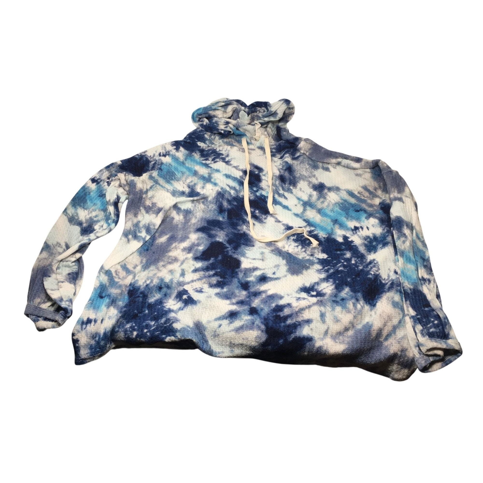 Other BIBI Blue and White Women's Tie Dyed Hoodie with Long Sleeve Size XL / US 12-14 / IT 48-50 - 1 Thumbnail