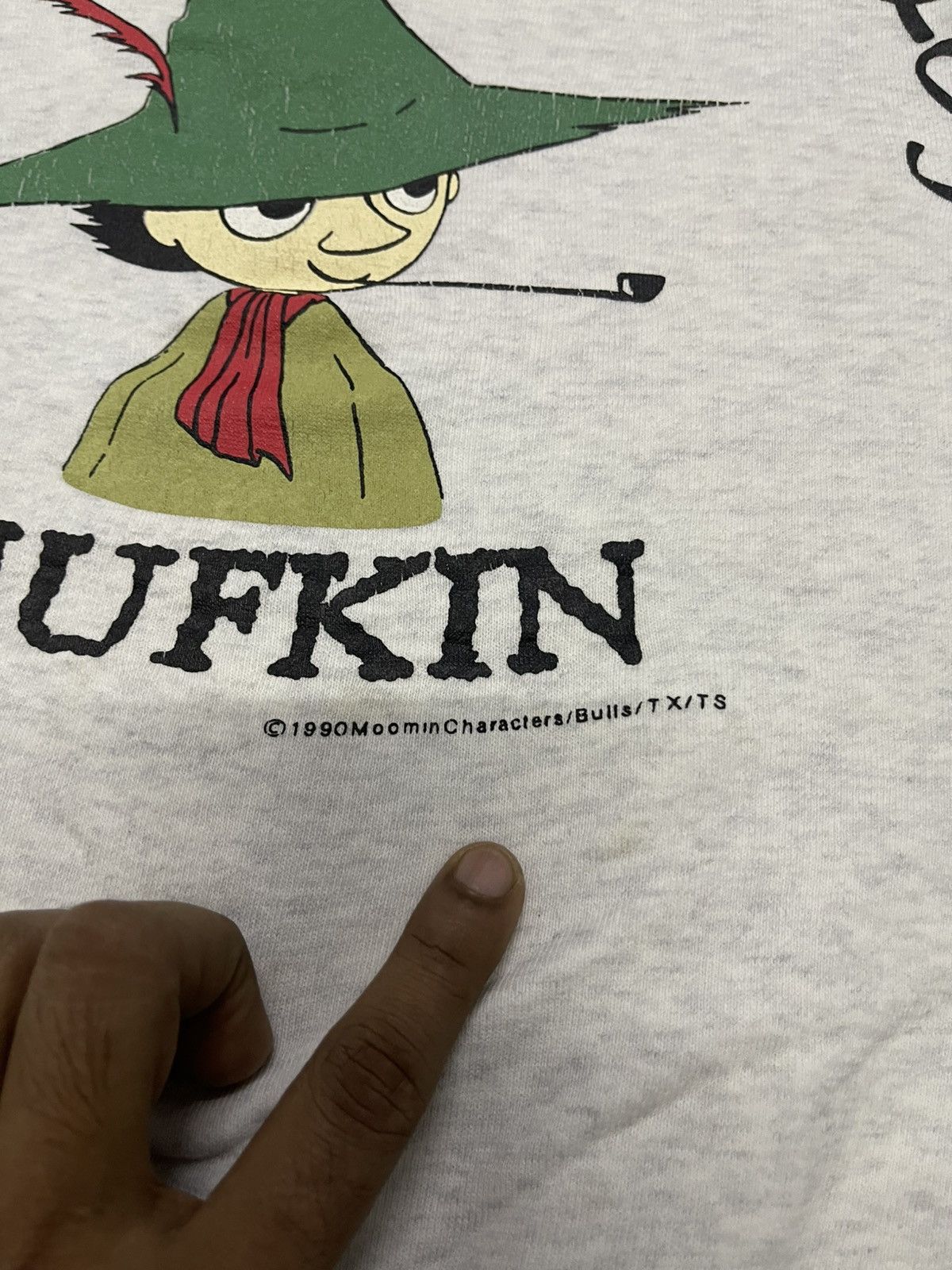 Anime VINTAGE 1990 MOOMIN VALLEY SNUFKIN SWEATSHIRT BOXY CUTTING Size US L / EU 52-54 / 3 - 9 Thumbnail