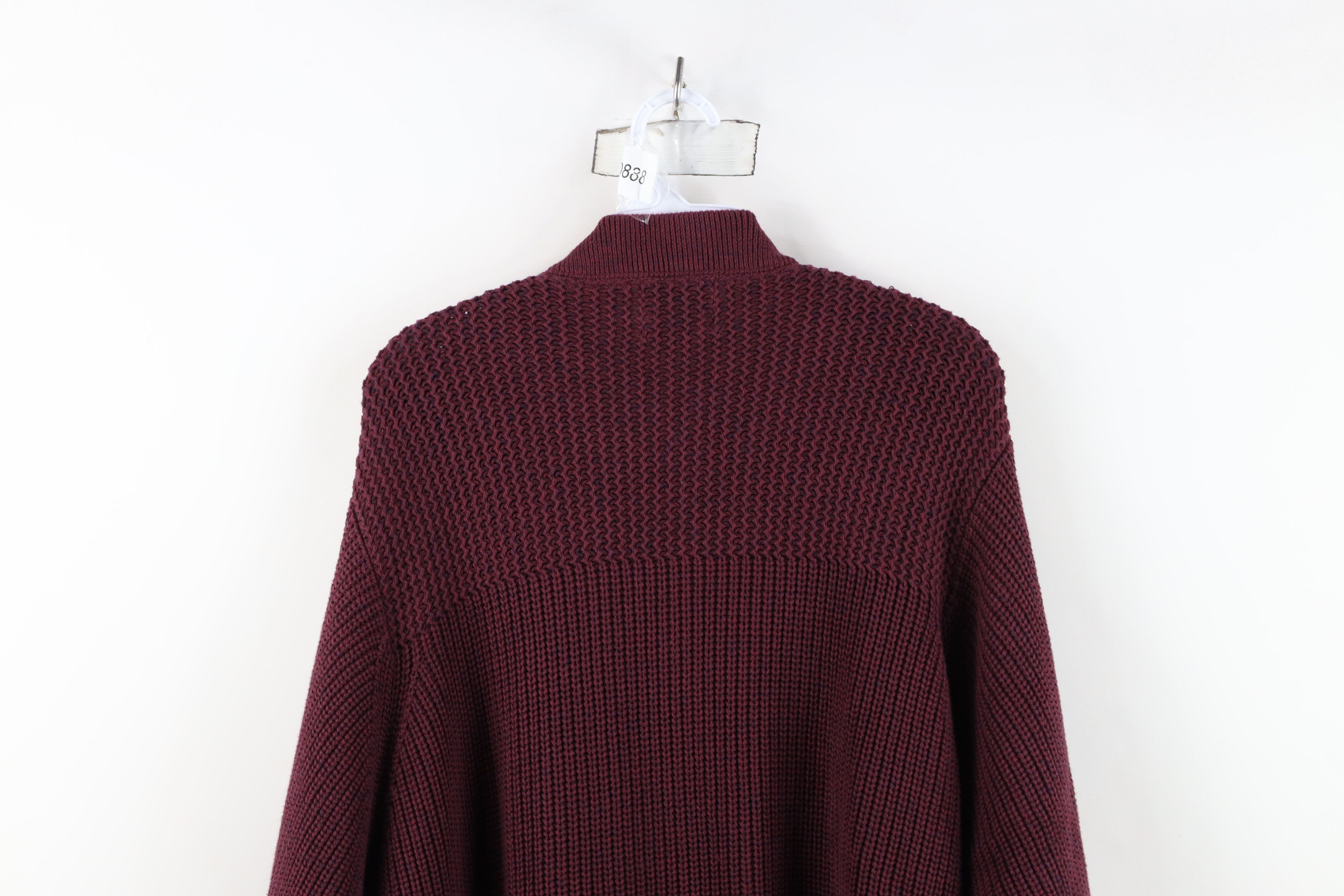 Vintage Vintage 90s Streetwear Cotton Ribbed Knit Henley Sweater Red Size US XL / EU 56 / 4 - 8 Thumbnail