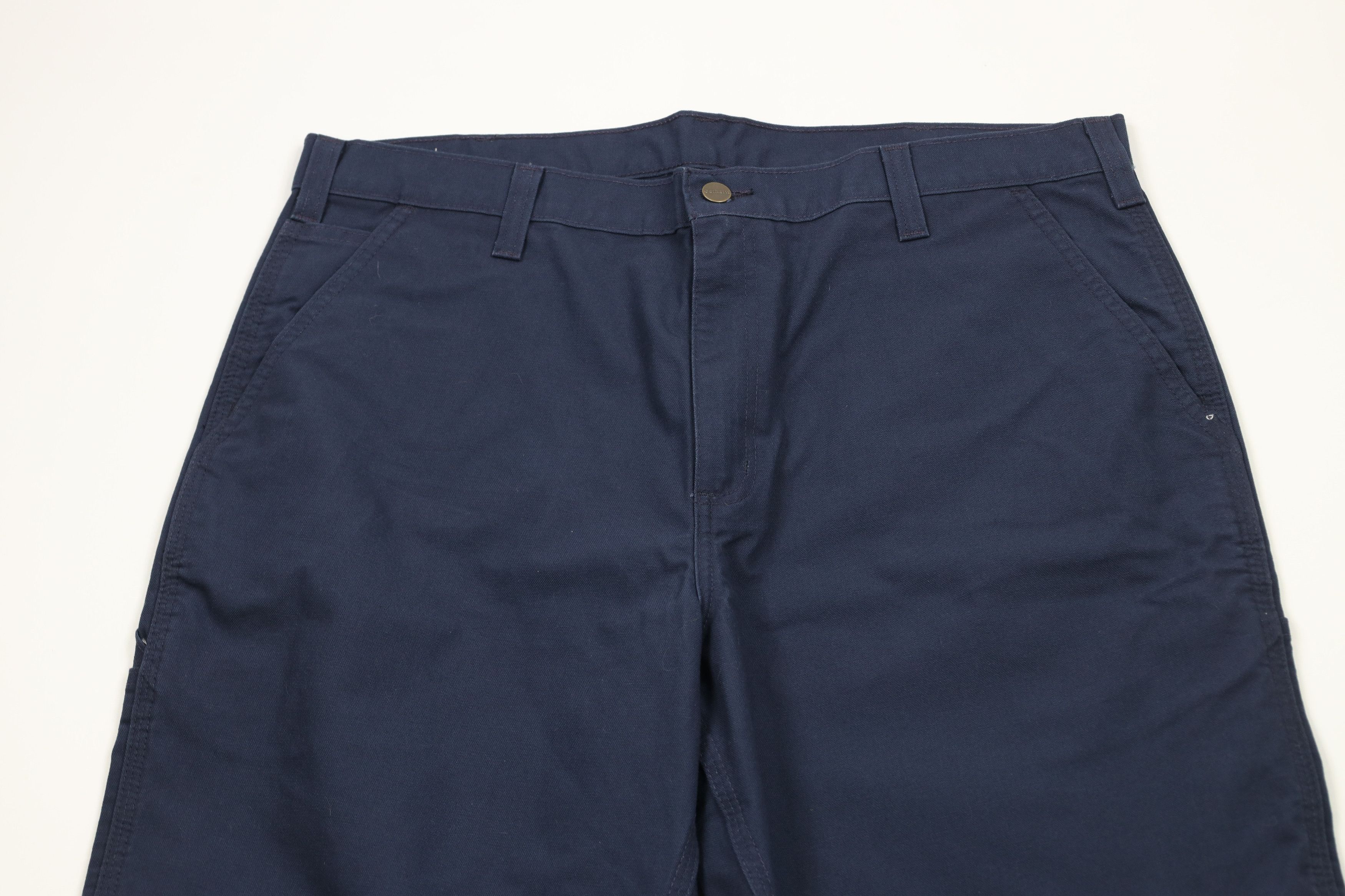Carhartt × Vintage Deadstock Vintage Y2K Carhartt Canvas Dungaree Pants Blue Size US 38 / EU 54 - 2 Thumbnail