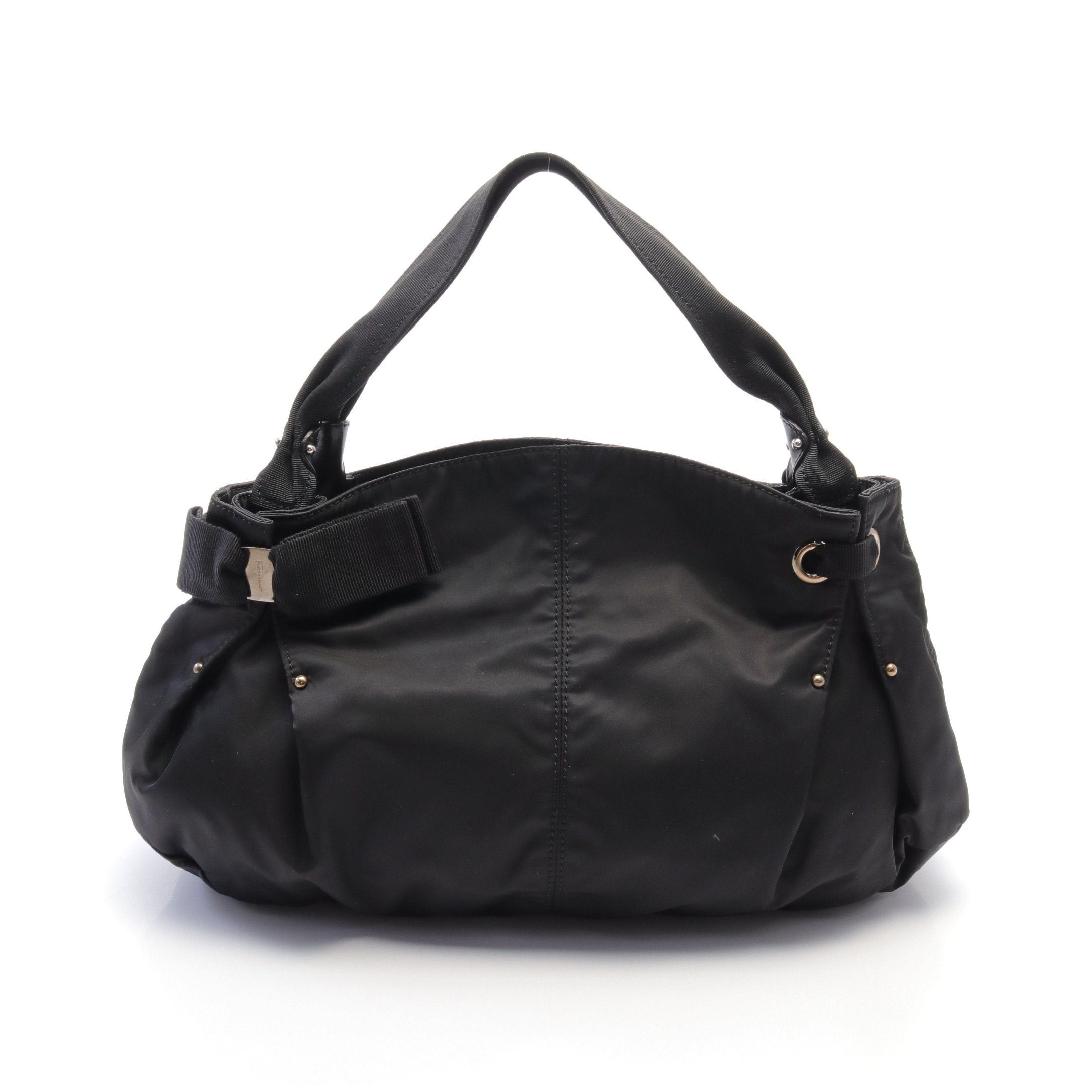 Salvatore Ferragamo Salvatore Ferragamo Vara Ribbon Handbag Nylon Leather Black Size ONE SIZE - 1 Thumbnail
