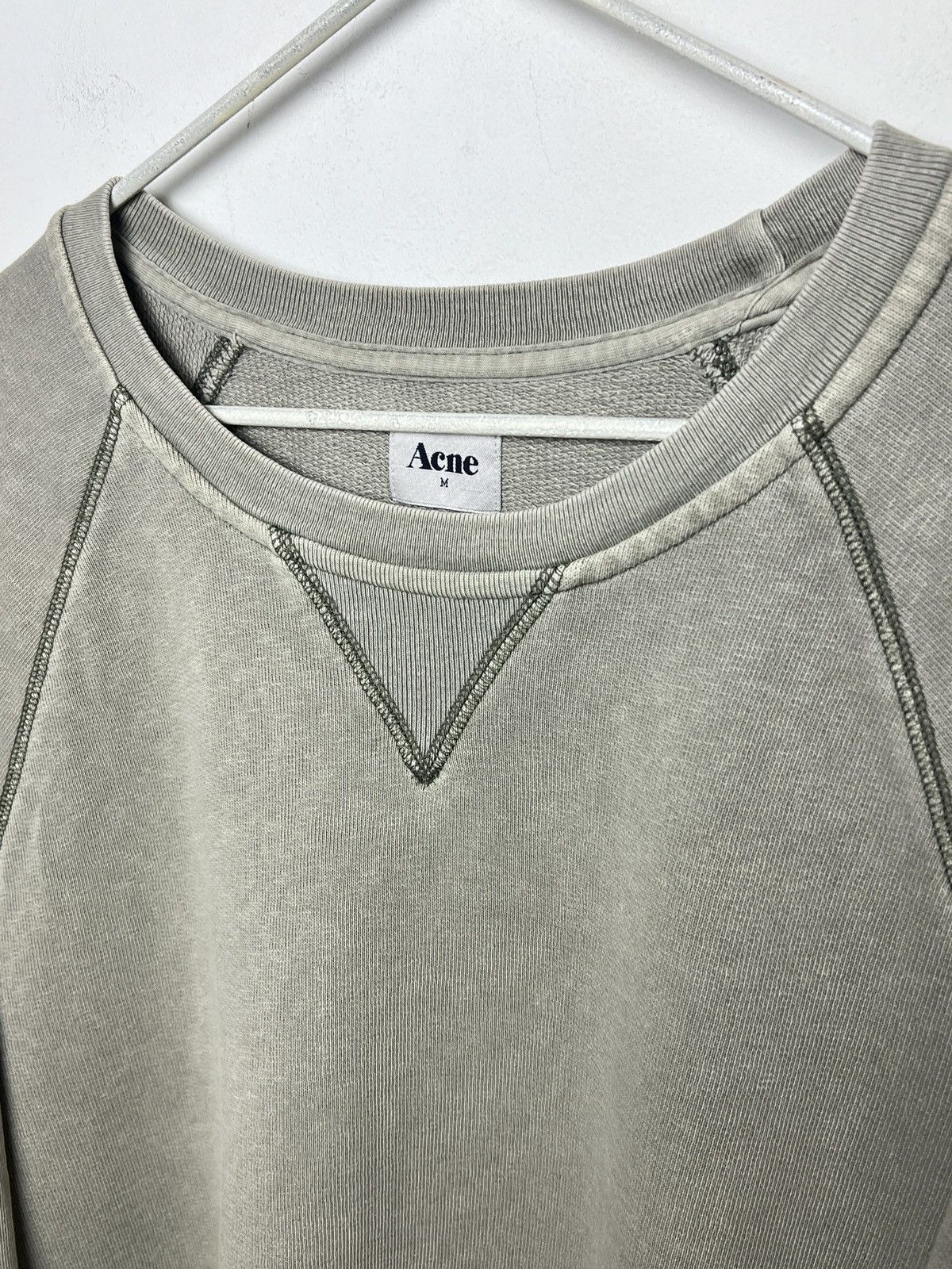 Acne Studios acne y2k washed green crewneck sweatshirt Size US M / EU 48-50 / 2 - 3 Thumbnail