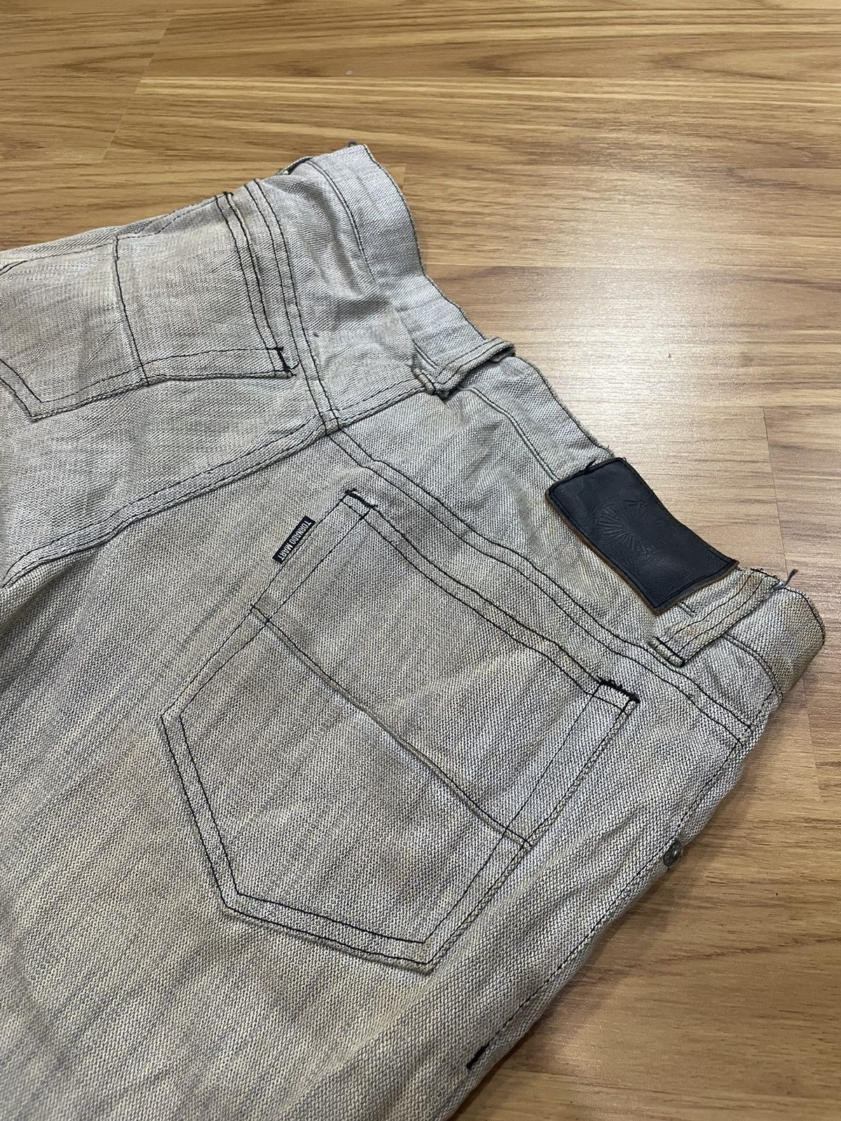 Tornado Mart Tornado Mart Waxed Silver Coated Flared Denim Pant Size US 32 / EU 48 - 15 Thumbnail