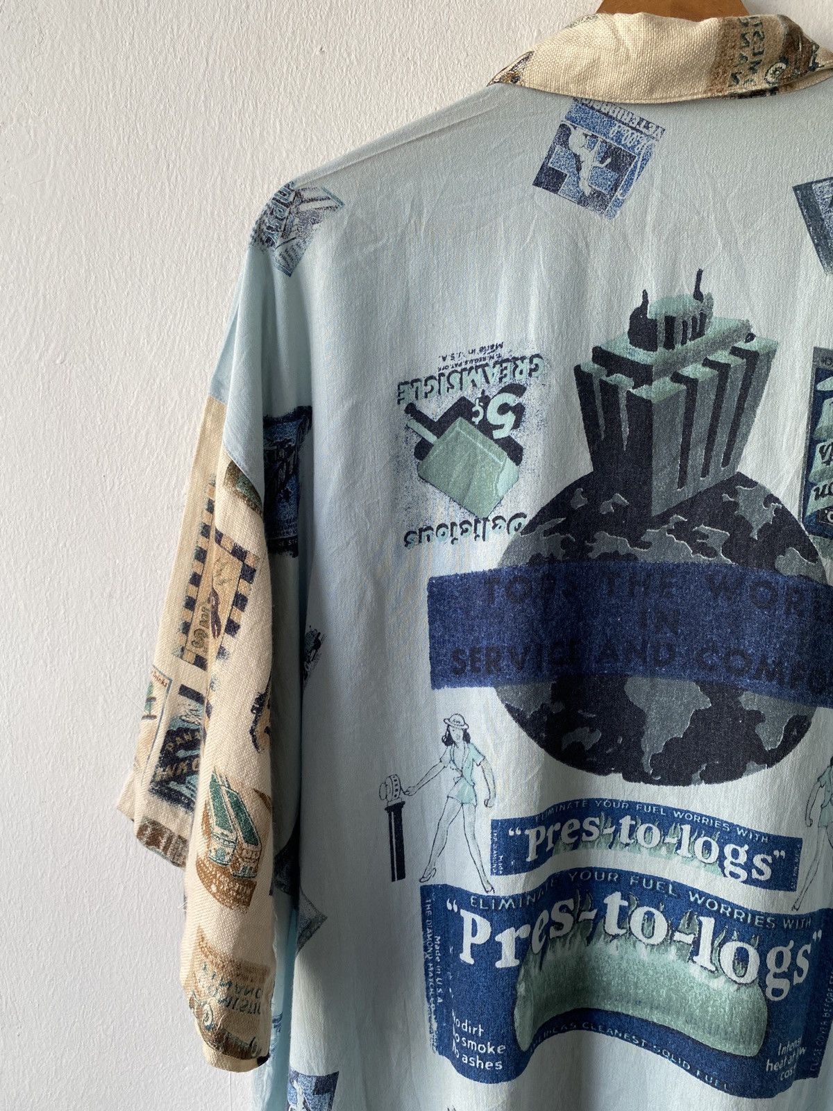 Japanese Brand × Vintage 1990s - Pia Sports Overprint Button Up Shirt Size US XL / EU 56 / 4 - 13 Thumbnail