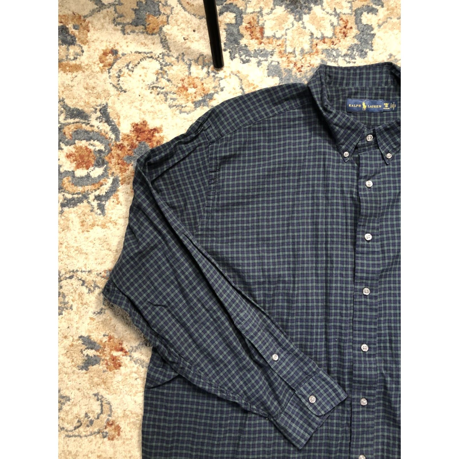 Ralph Lauren Ralph Lauren Shirt Mens Big 3X Blue Green Check Button Down Long Sleeve Casual Size US XXL / EU 58 / 5 - 3 Thumbnail