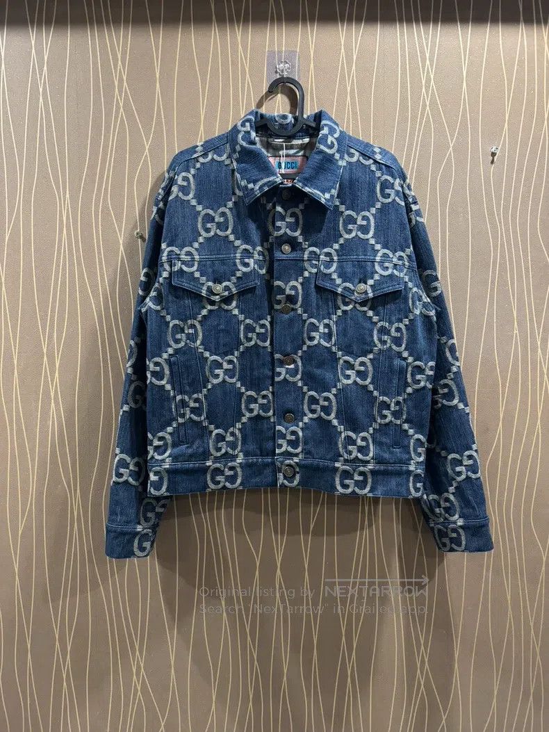 Gucci Full-print large logo denim jacket
