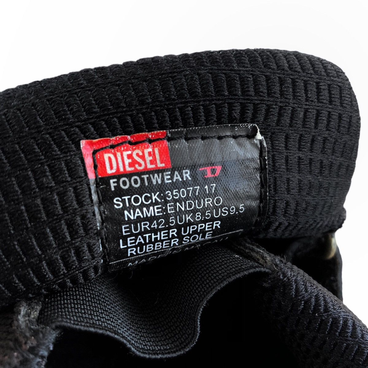 Diesel 🧿Y2K enduro leather velcro low top sneakers black Size US 10 / EU 43 - 5 Thumbnail