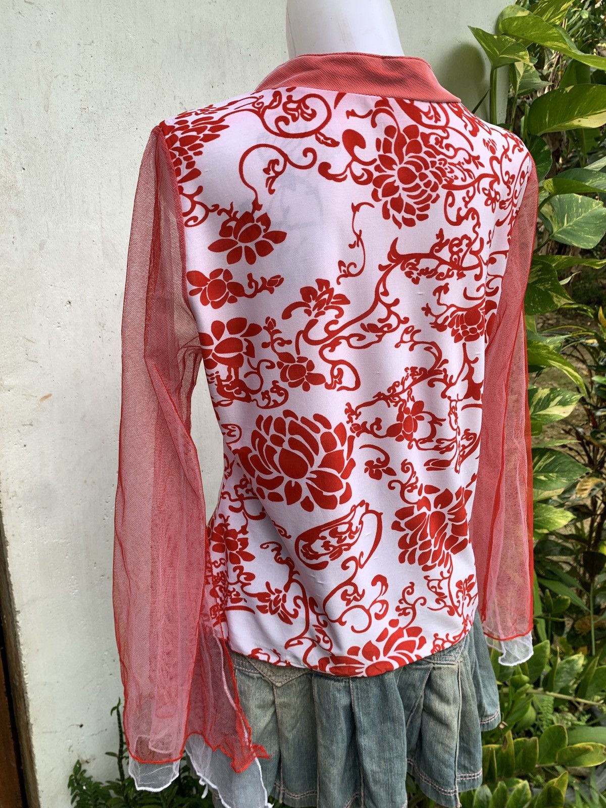 Other y2k Unknown Chinese Knotted Traditional Floral Flared Top Size L / US 10 / IT 46 - 3 Thumbnail